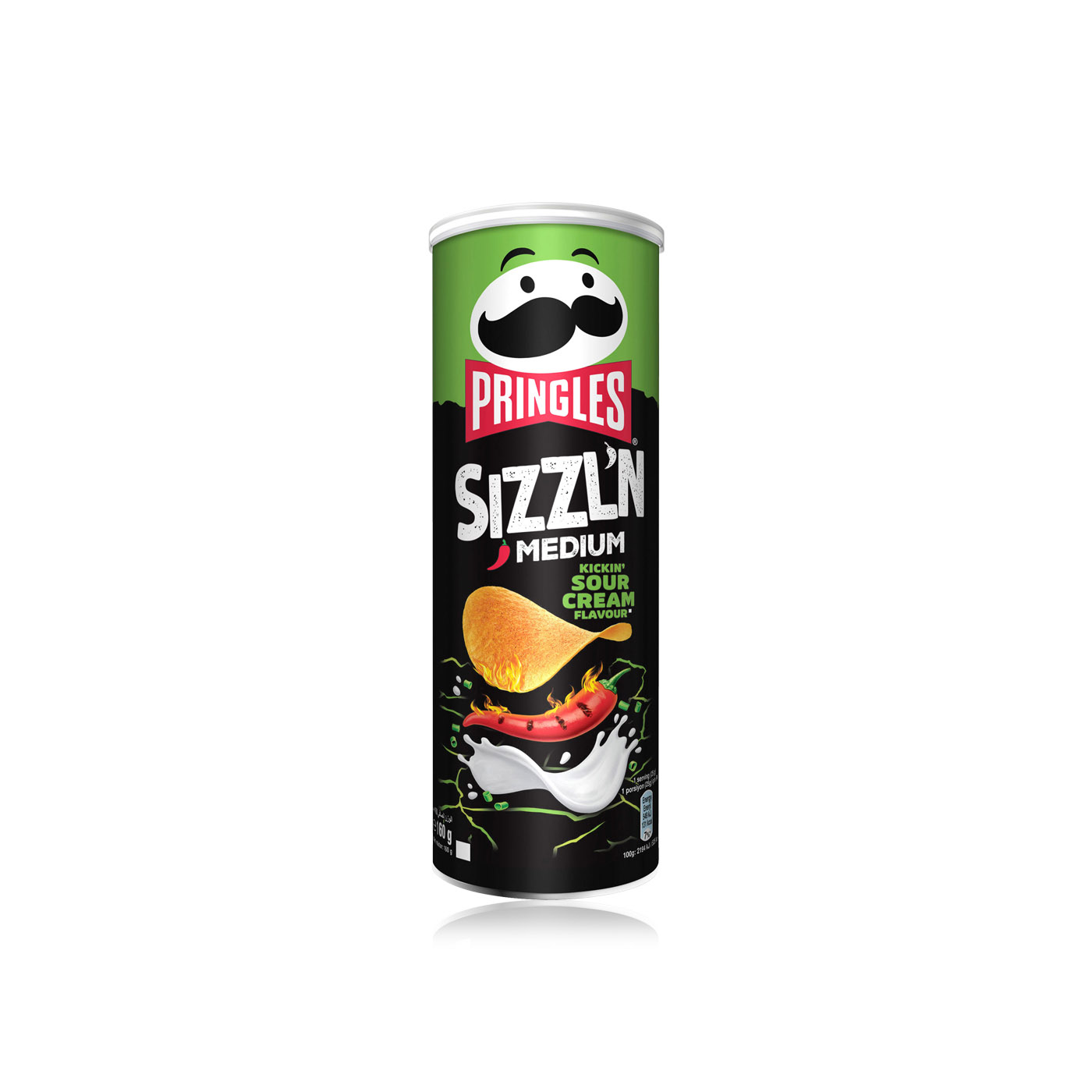 Pringles Sizzlin Medium Kickin Sour Cream and Onion 160g