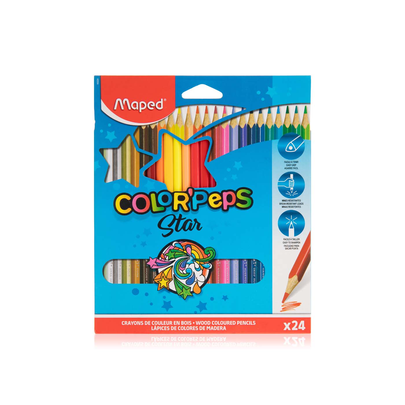 Maped Color Peps Wooden Coloured Pencils Set x 24