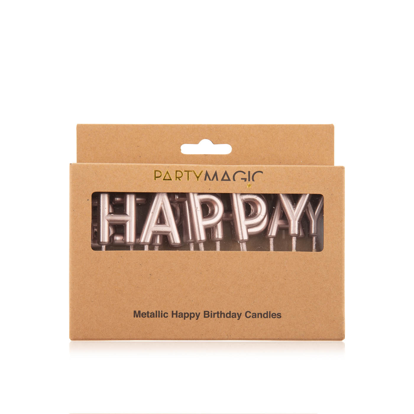 Party Magic Happy Birthday Candle Multicolour Rose Gold