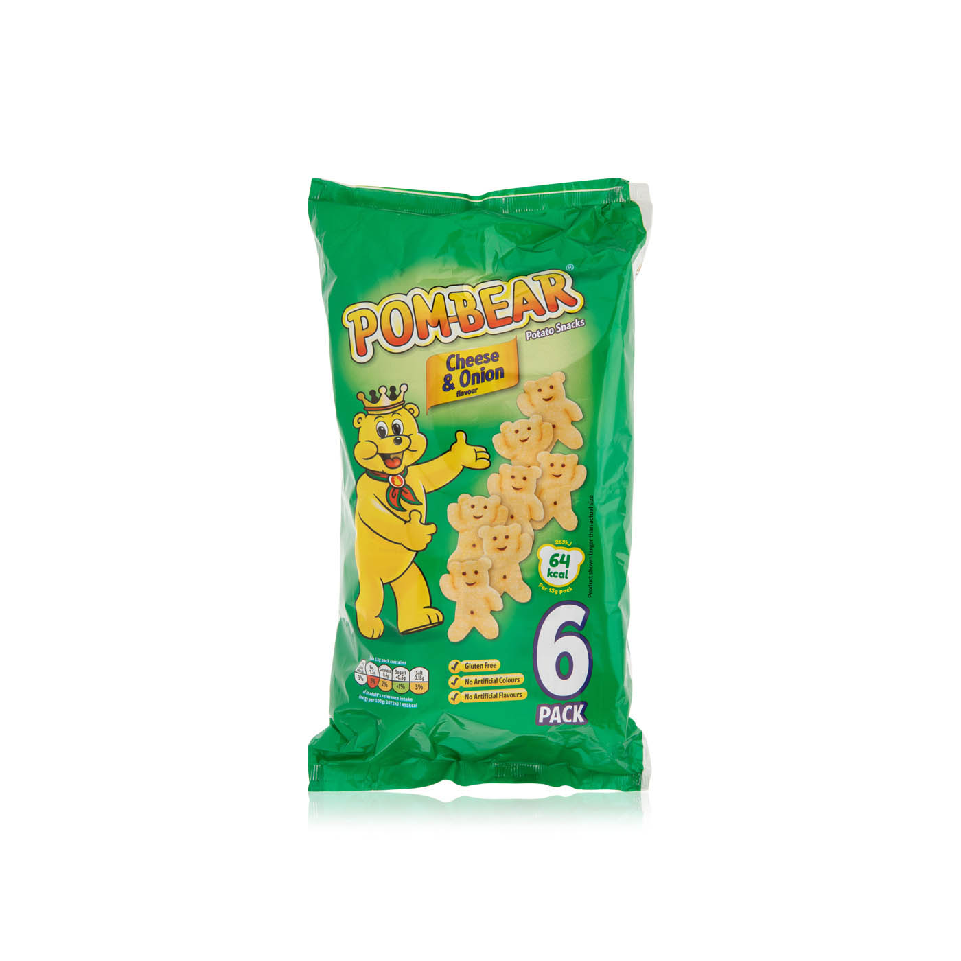 Pom-Bear Cheese and Onion Crisps 6 x 13g