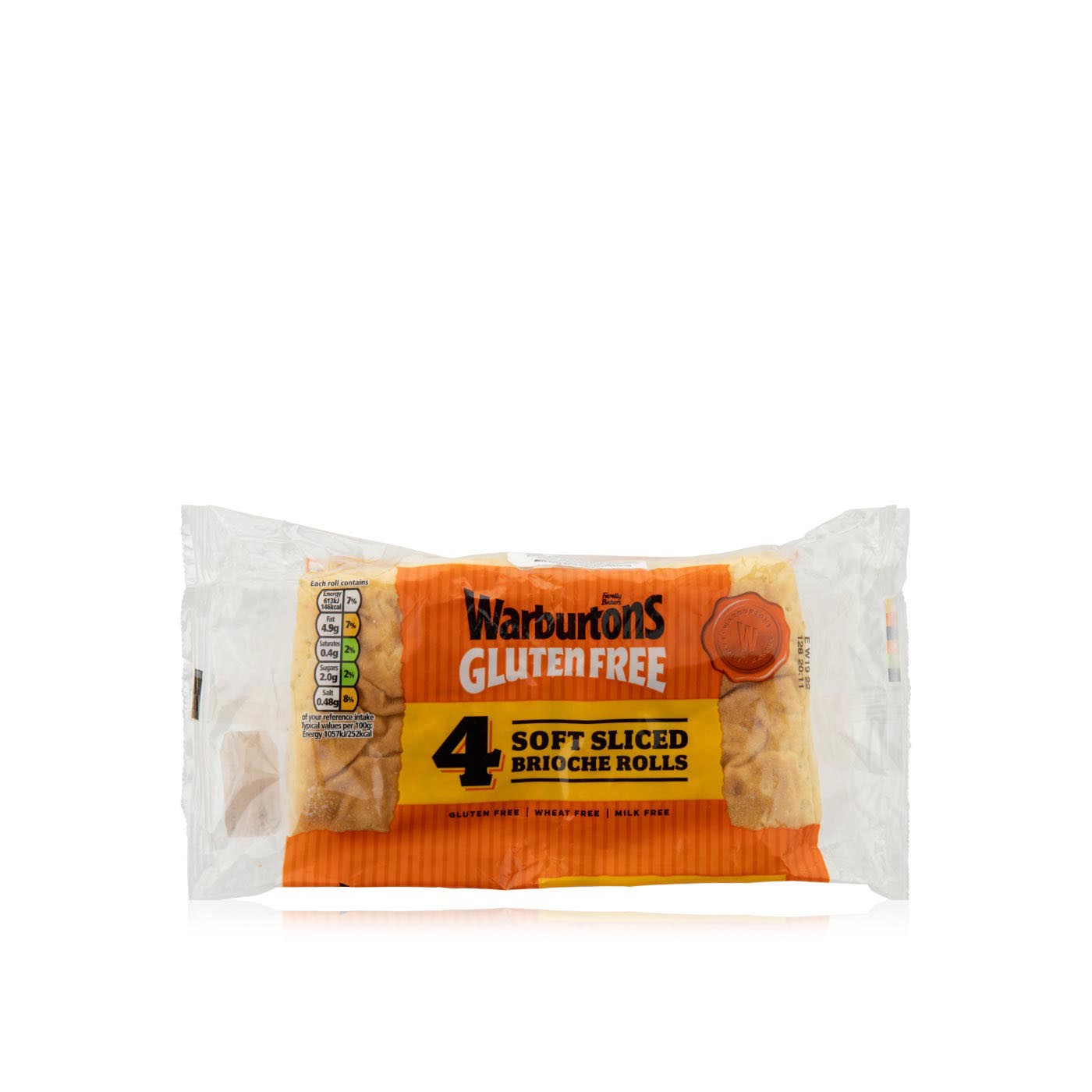Warburtons Gluten-Free 4 Soft Sliced Brioche Rolls 232g