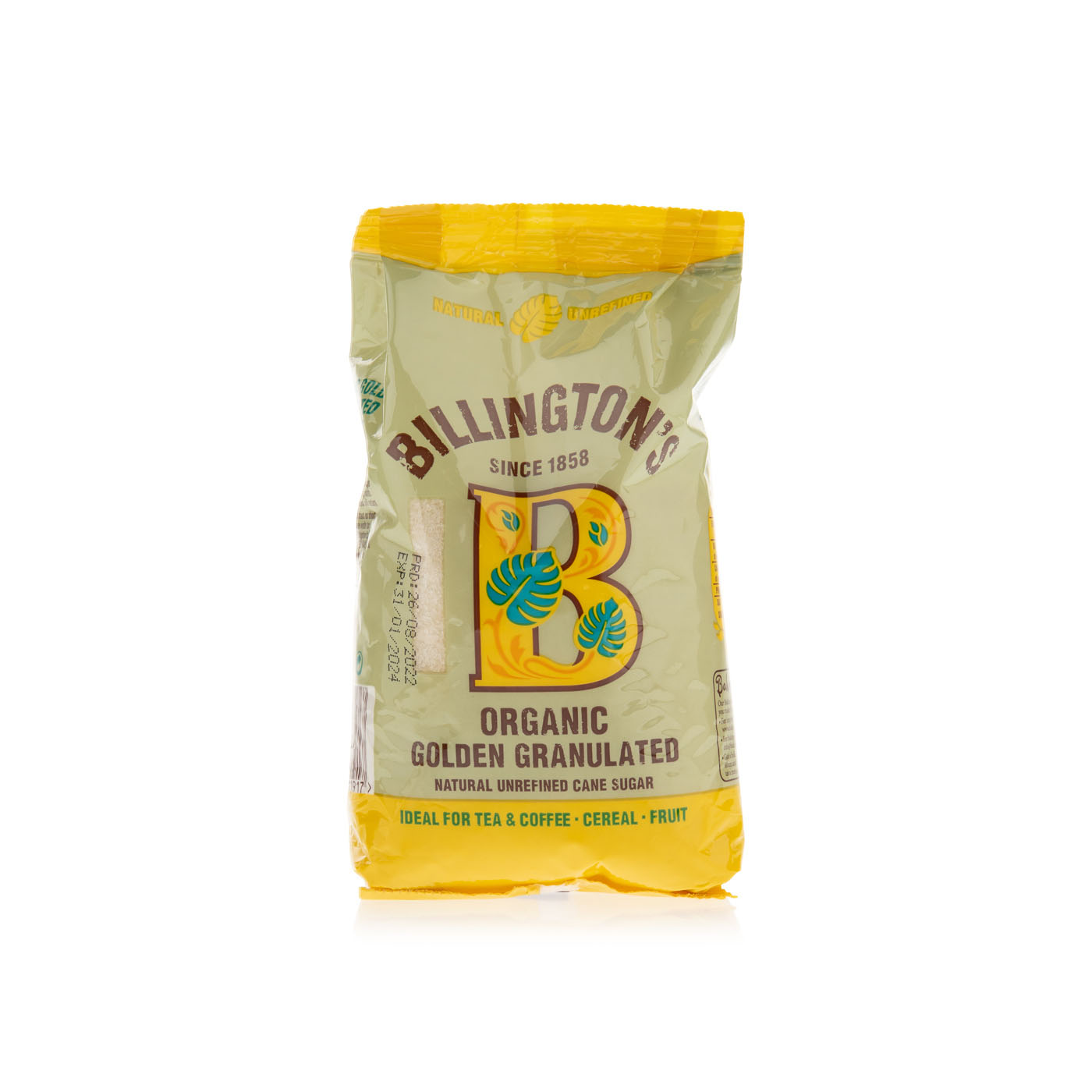 Billington's Organic Unrefined Natural Granulated Cane Sugar 500g