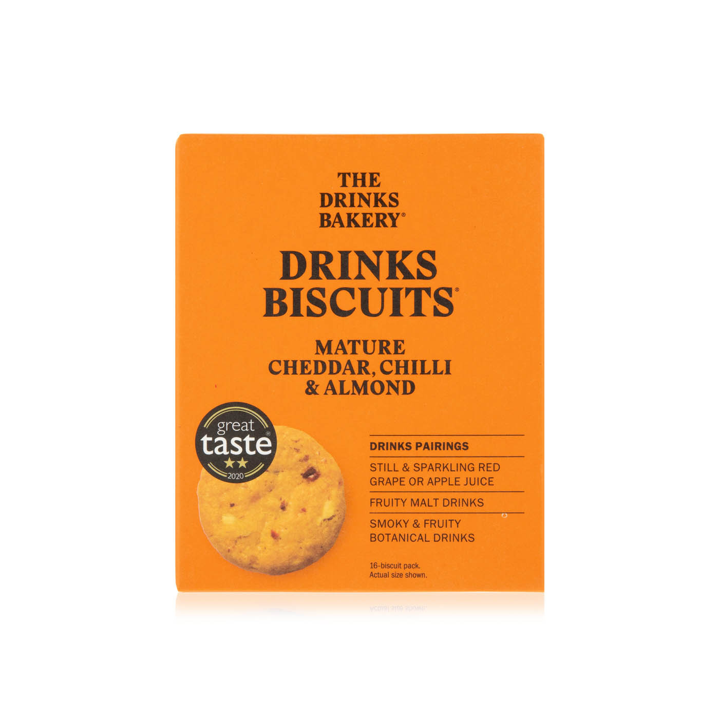 The Drinks Bakery Mature Cheddar Chilli and Almond Biscuits 72g
