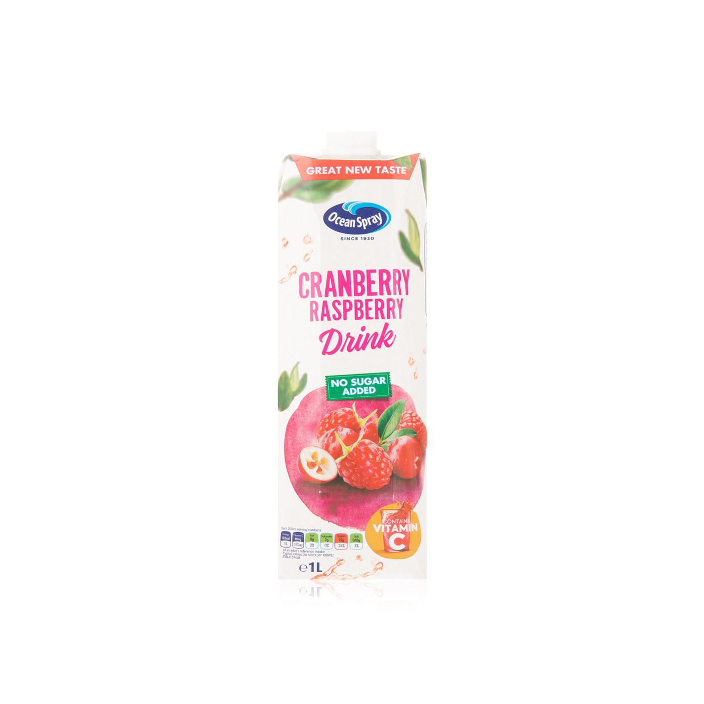Ocean Spray Cranberry and Raspberry 1 Litres - No added sugar