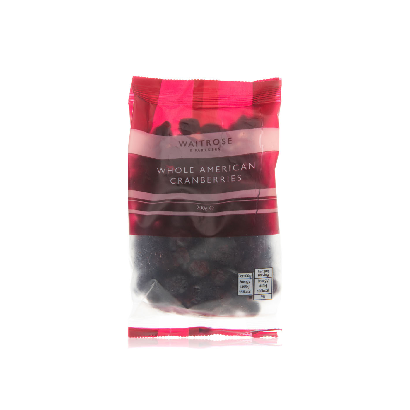 Waitrose Whole American Cranberries 200g