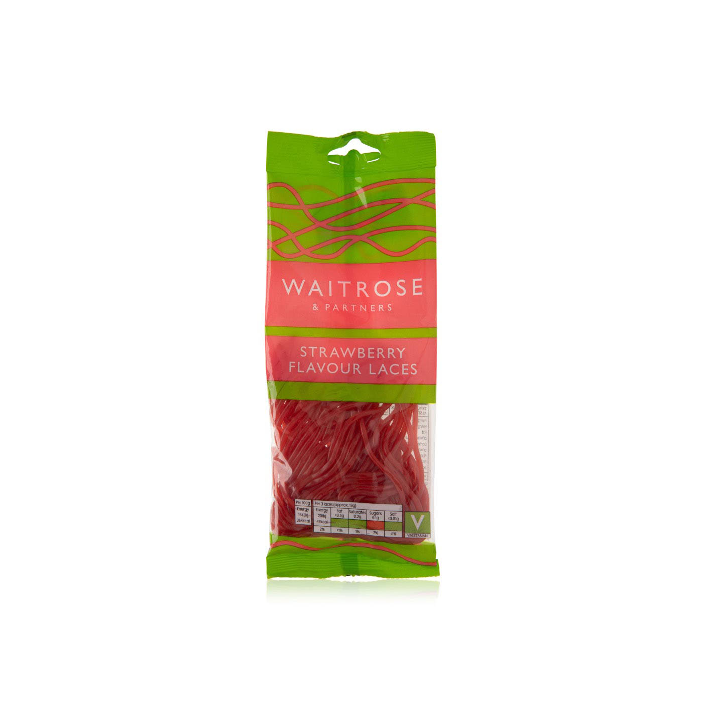 Waitrose Strawberry Flavour Laces 65g