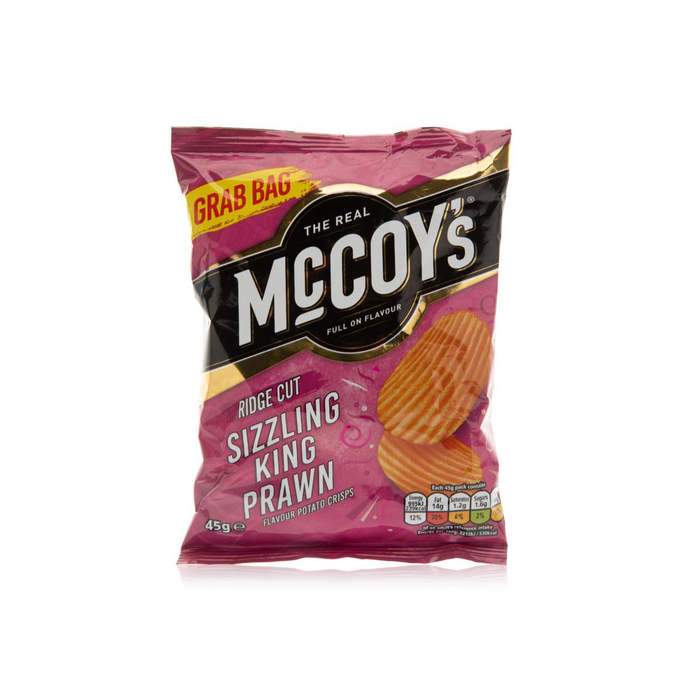 The Real Mccoy's Sizzling King Prawn Crisps 45g