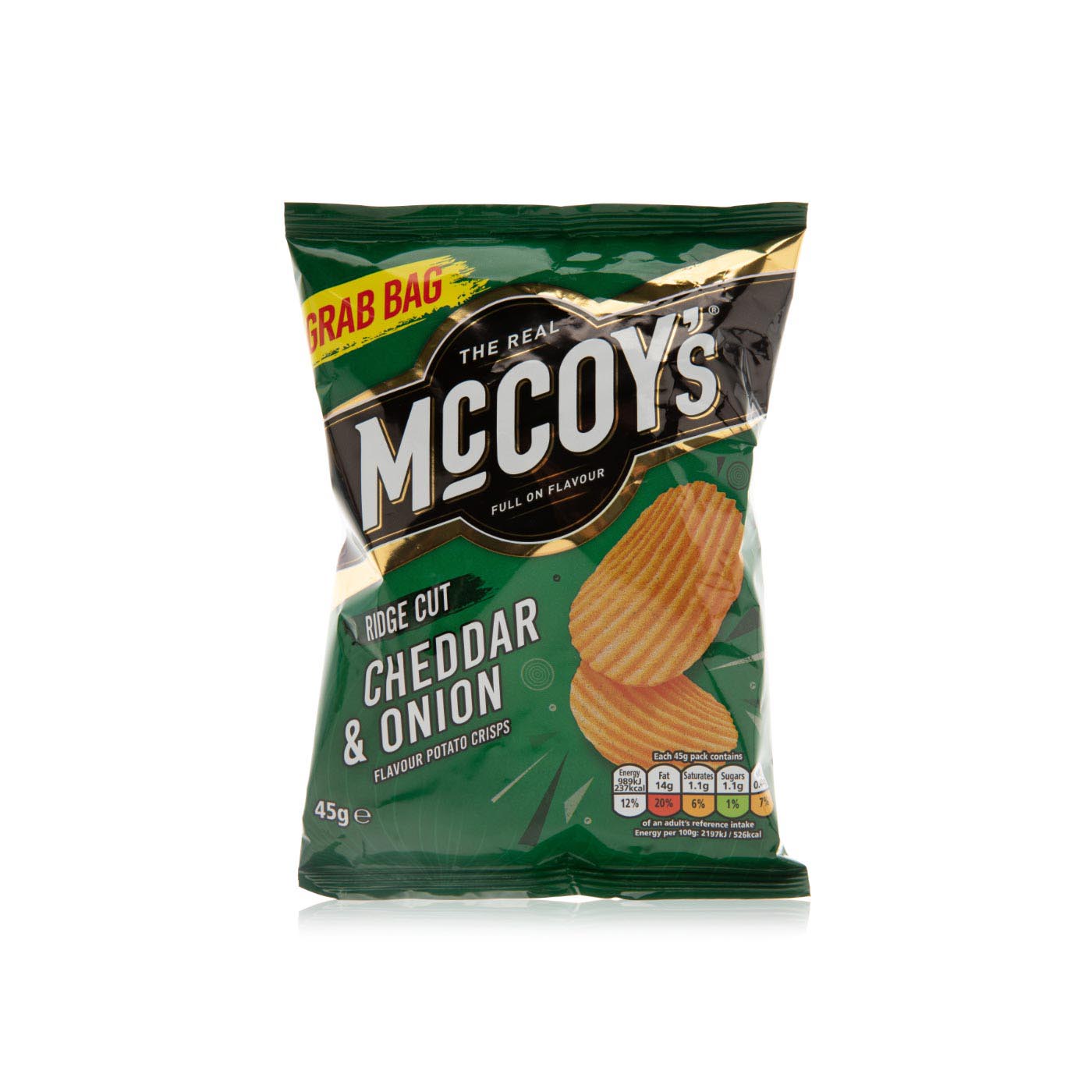 The Real McCoy's cheddar and onion crisps 45g - Spinneys UAE