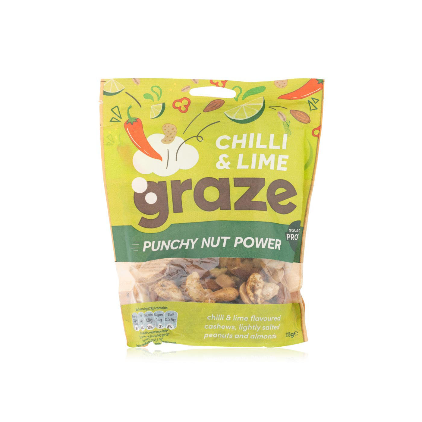 Graze punchy chilli lime protein nuts 118g - Spinneys UAE