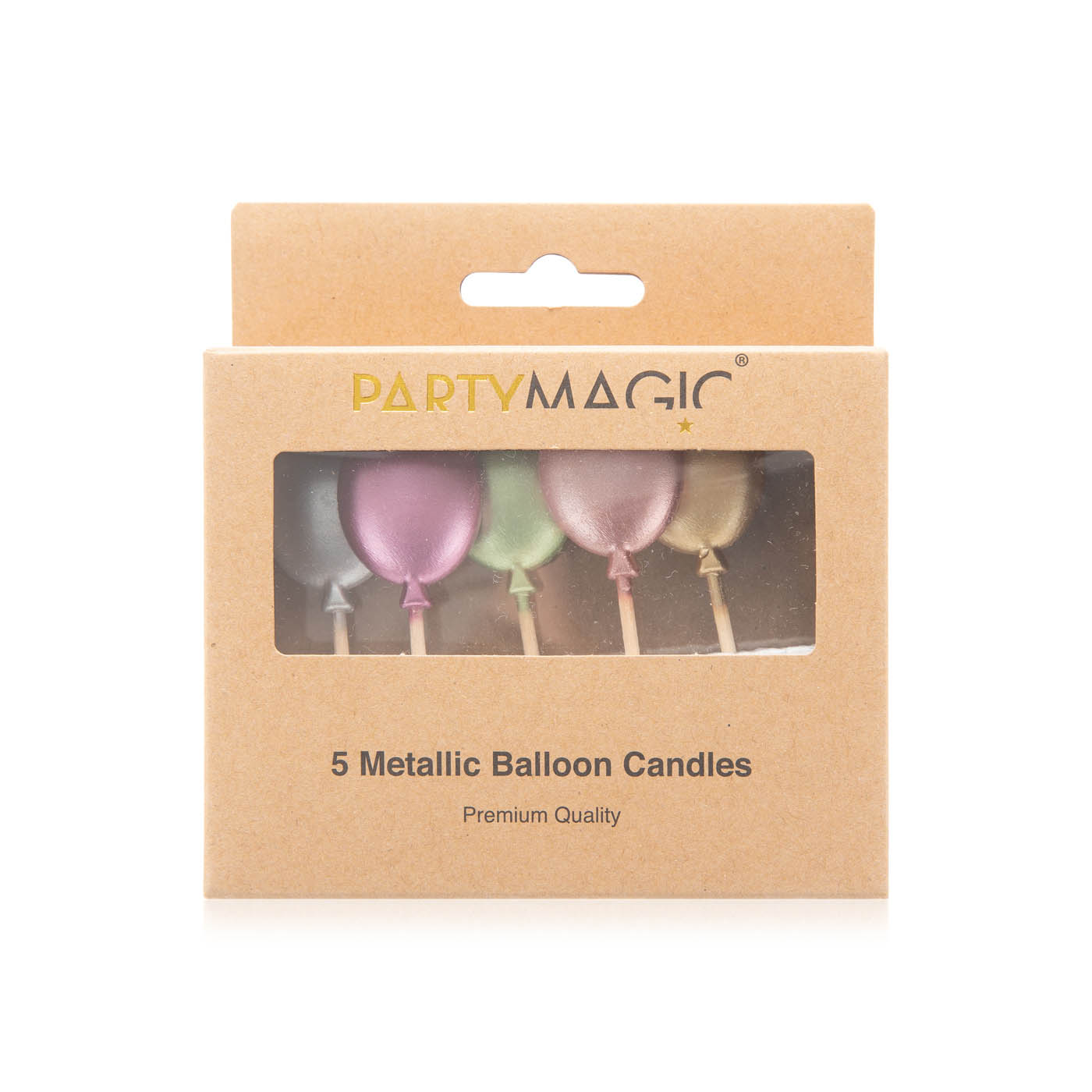 Party Magic Assorted Metallic Balloon Candles x 5