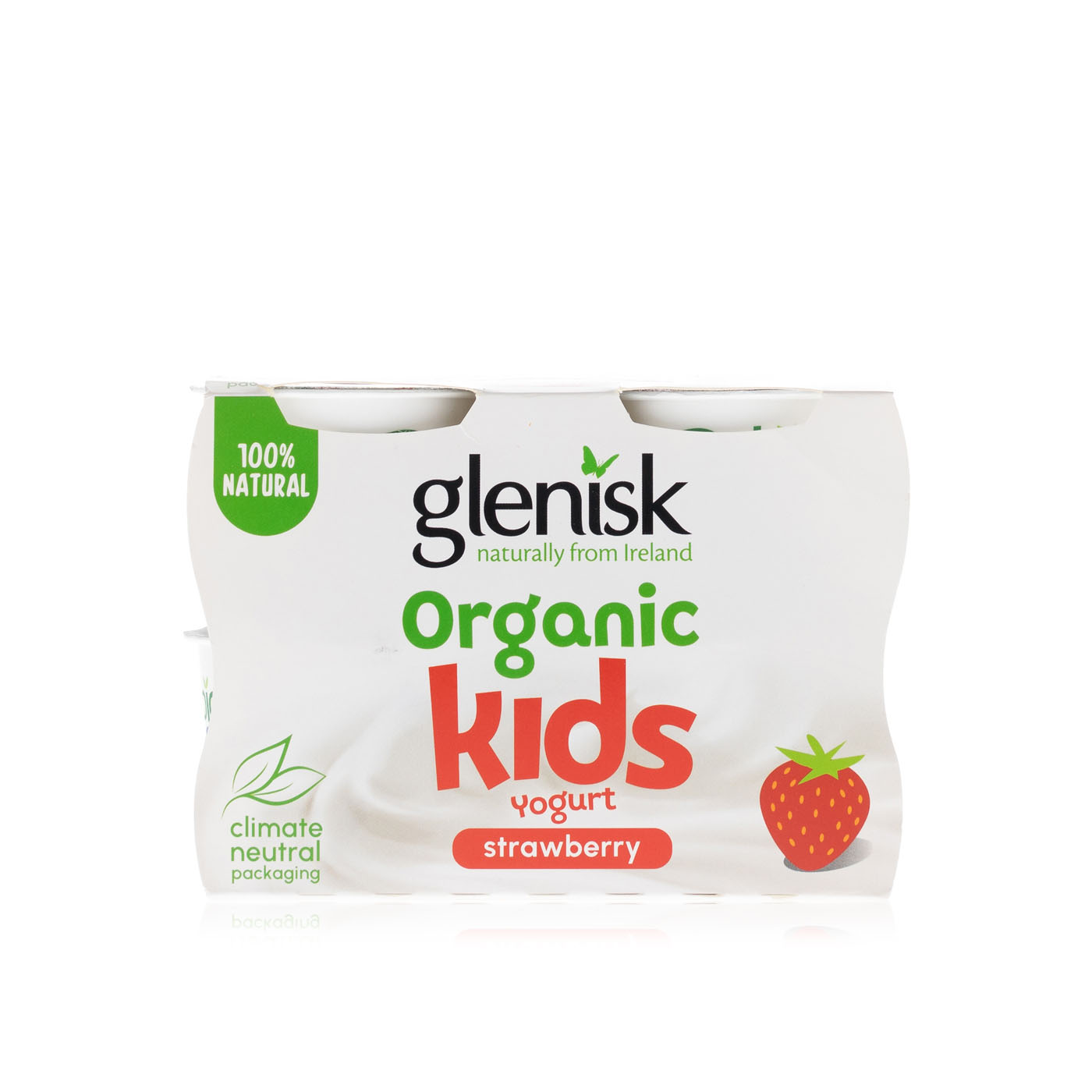 Glenisk Organic Kids Strawberry Yogurt 4 Pack 360g