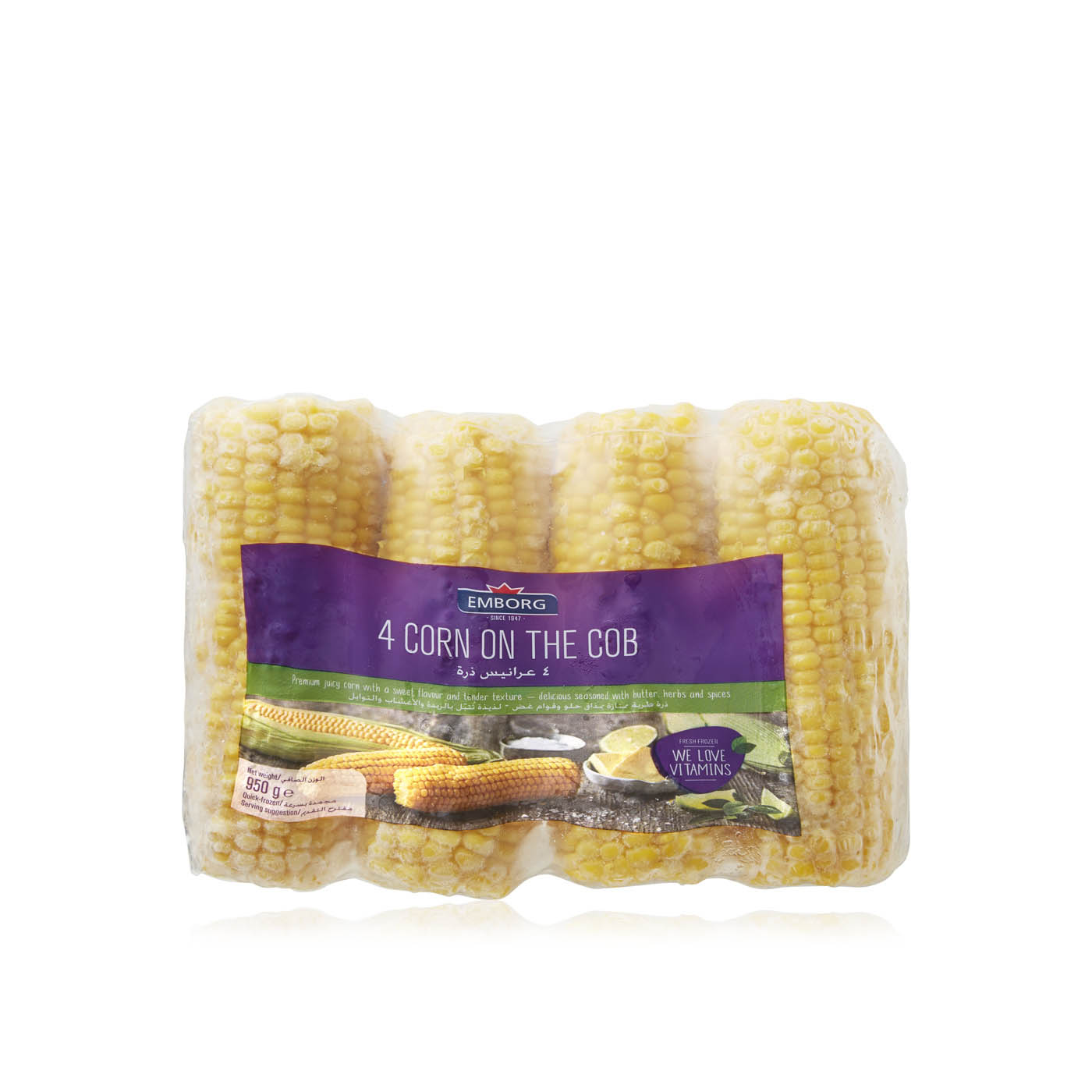 Emborg Frozen Corn On The Cob 4 Ear Pack