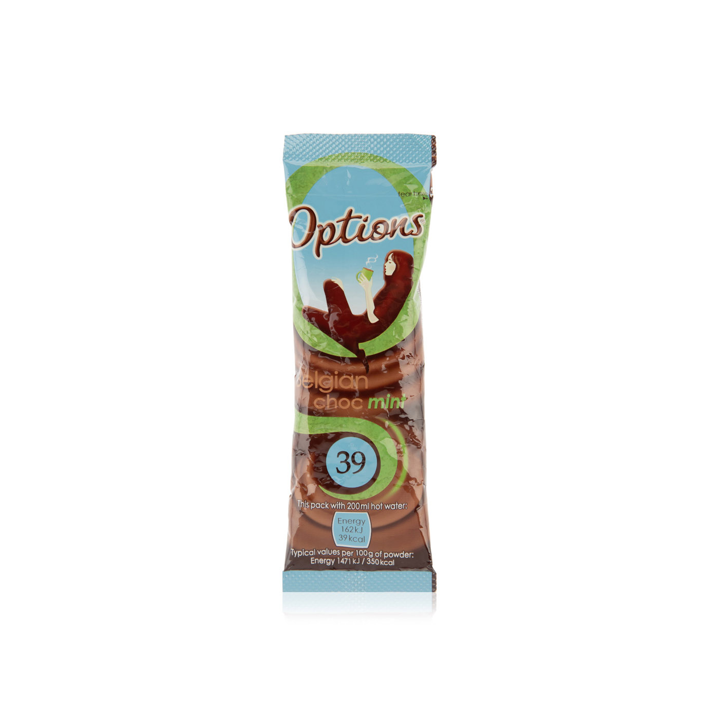 Options Belgian chocolate and mint hot chocolate sachet 11g Spinneys UAE