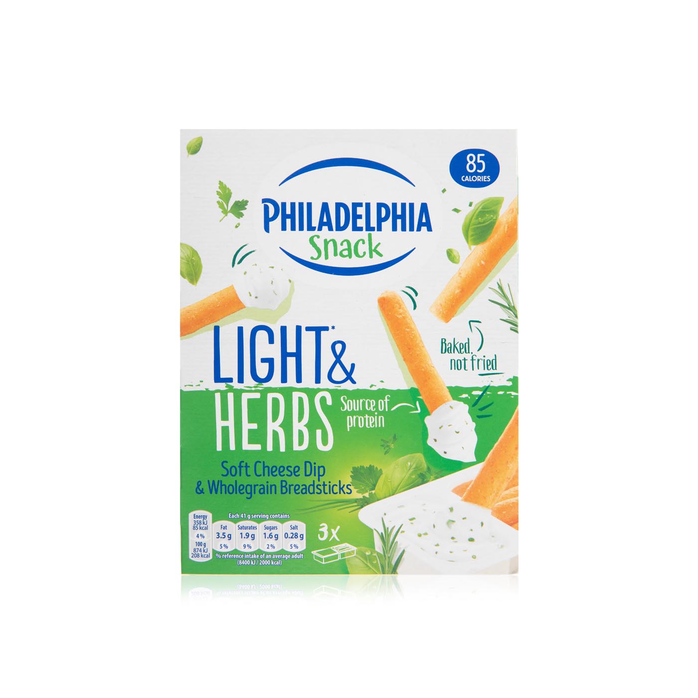 Philadelphia Handisnack with Herb Dip and Breadsticks 3 x 42g