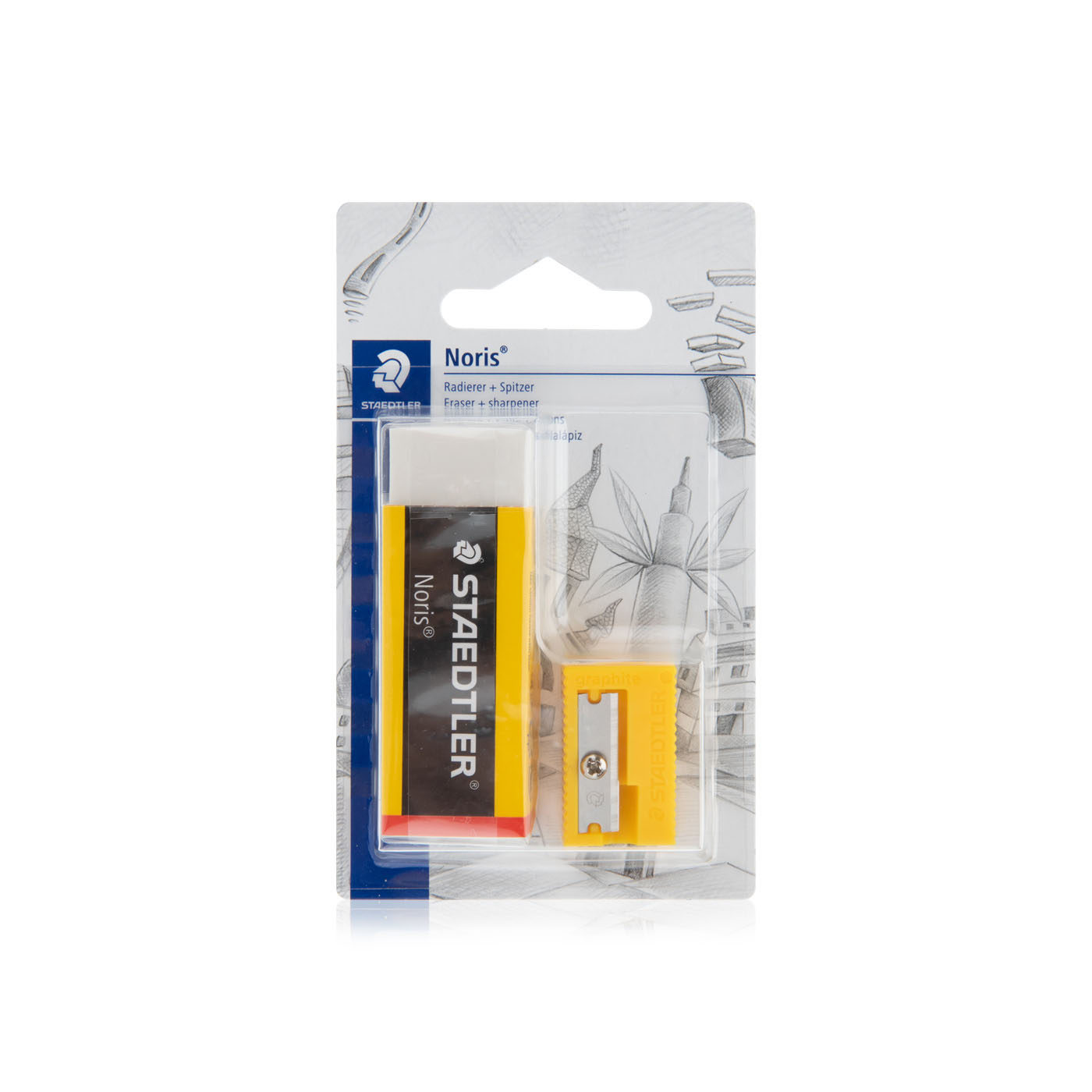 Staedtler noris yellow eraser and sharpener set Spinneys UAE