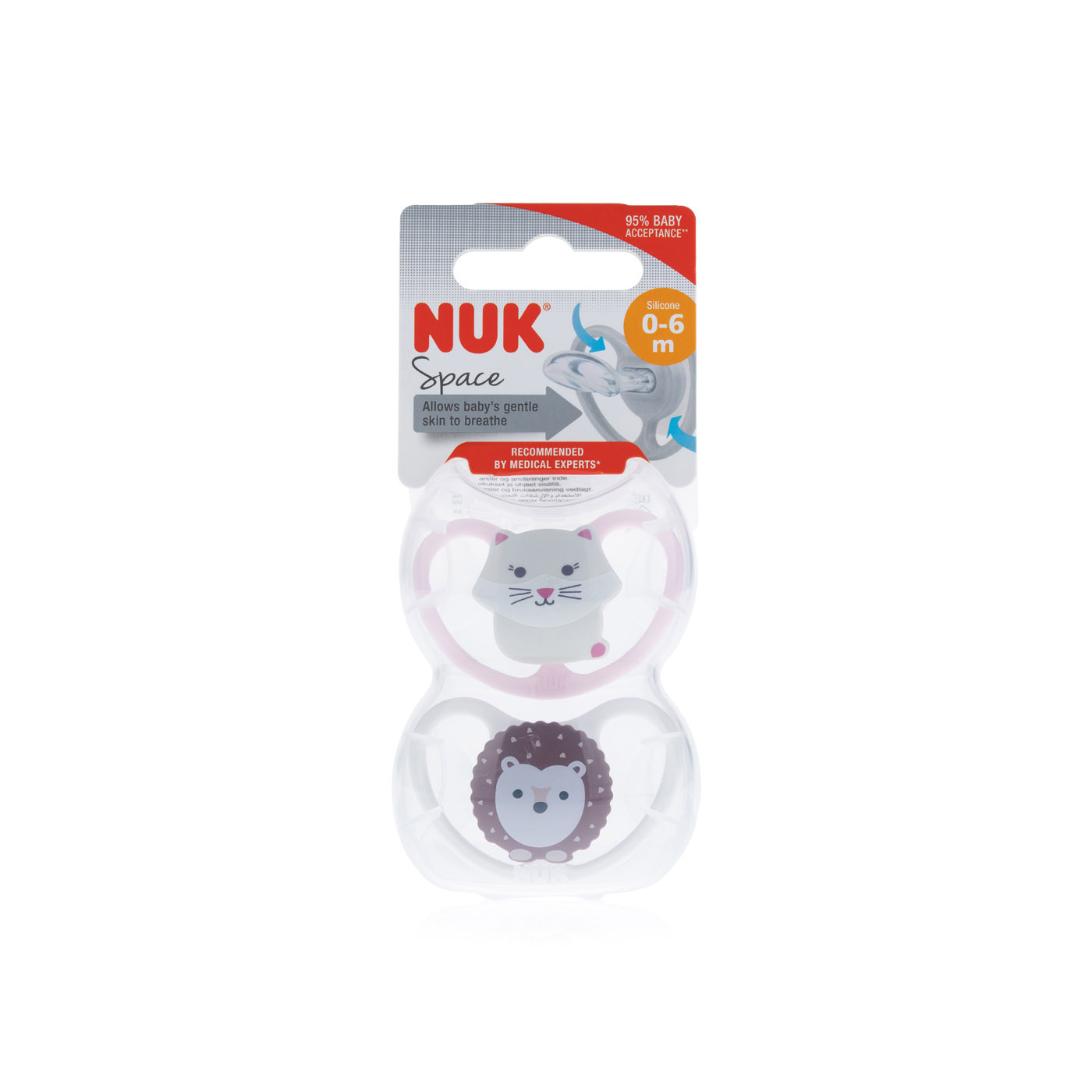Nuk Space Silicone Soother 0-6m 2 Pack - Spinneys UAE