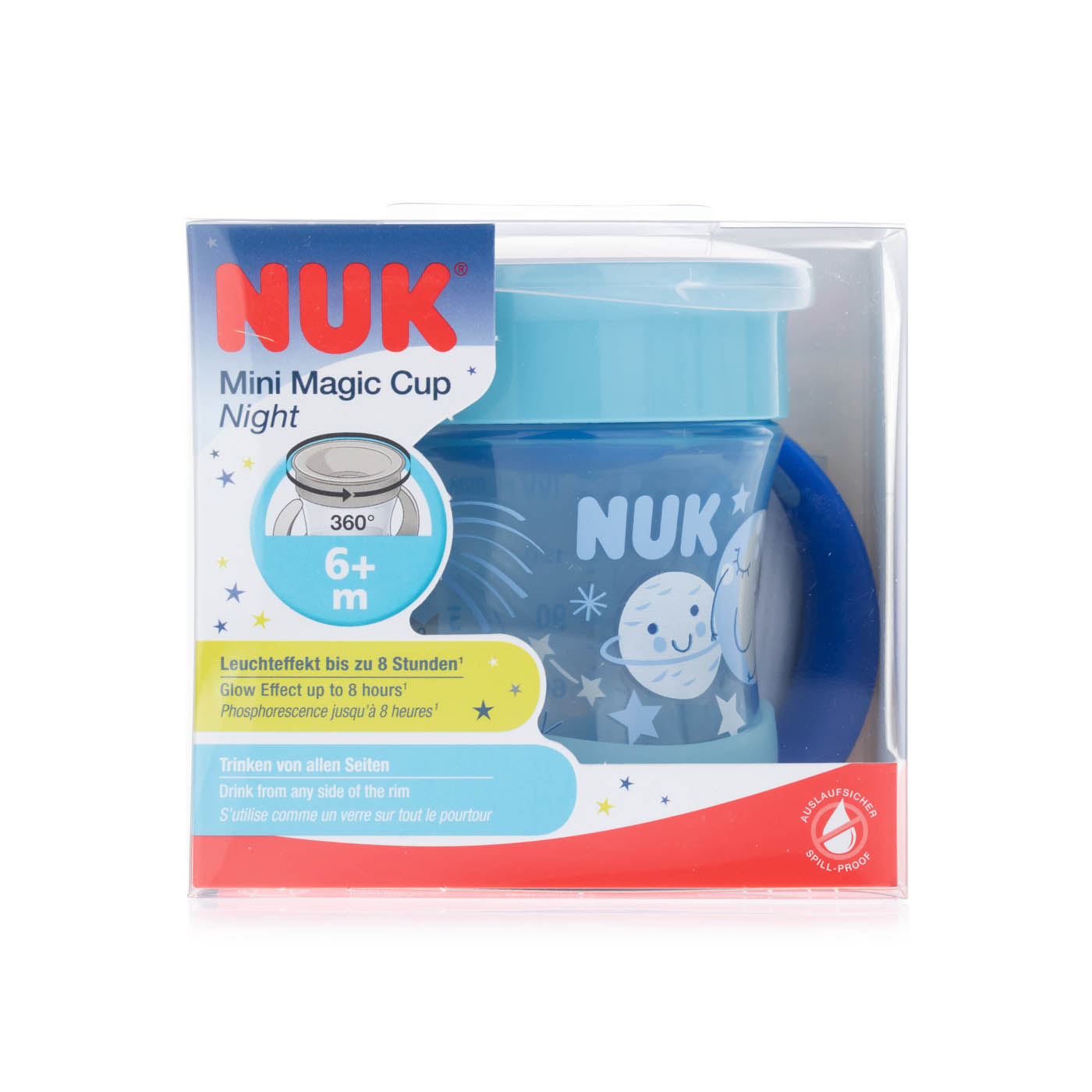 Nuk Mini Magic Cup Night 160ml with Drinking Rim and Lid 6m+