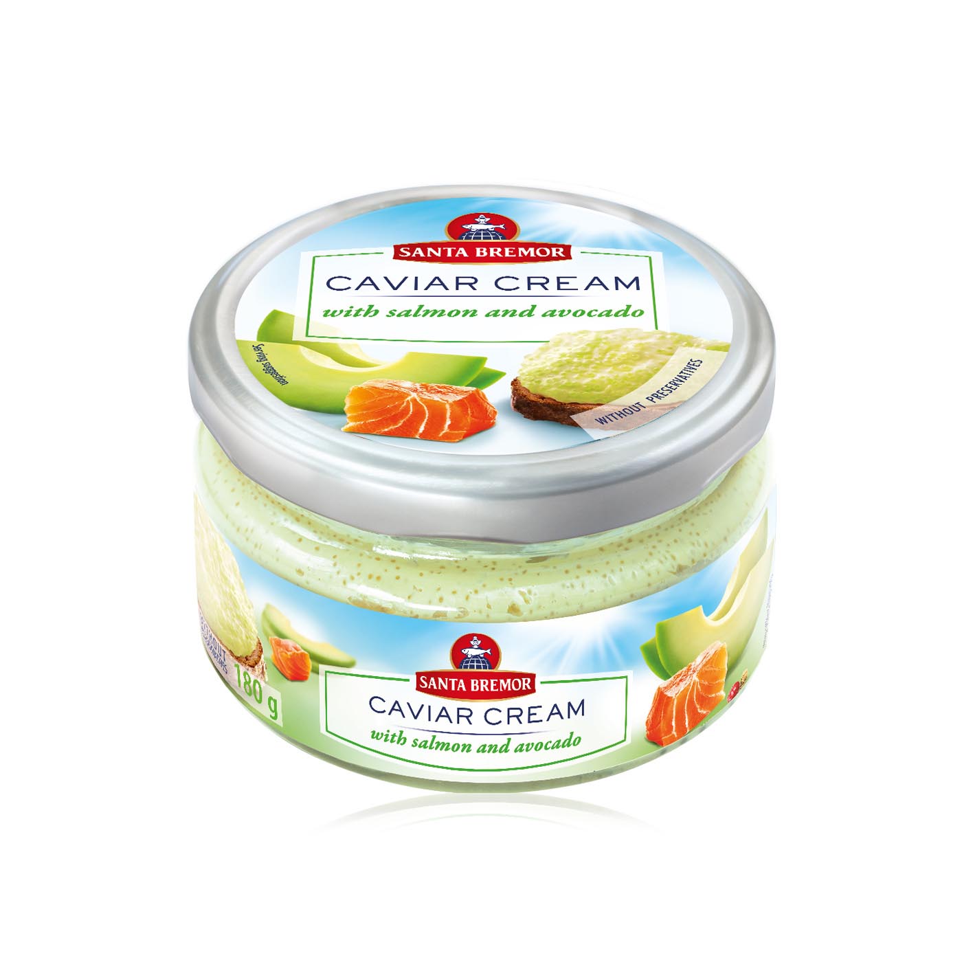 Santa Bremor Caviar Cream Salmon and Avocado Glass Jar 180g