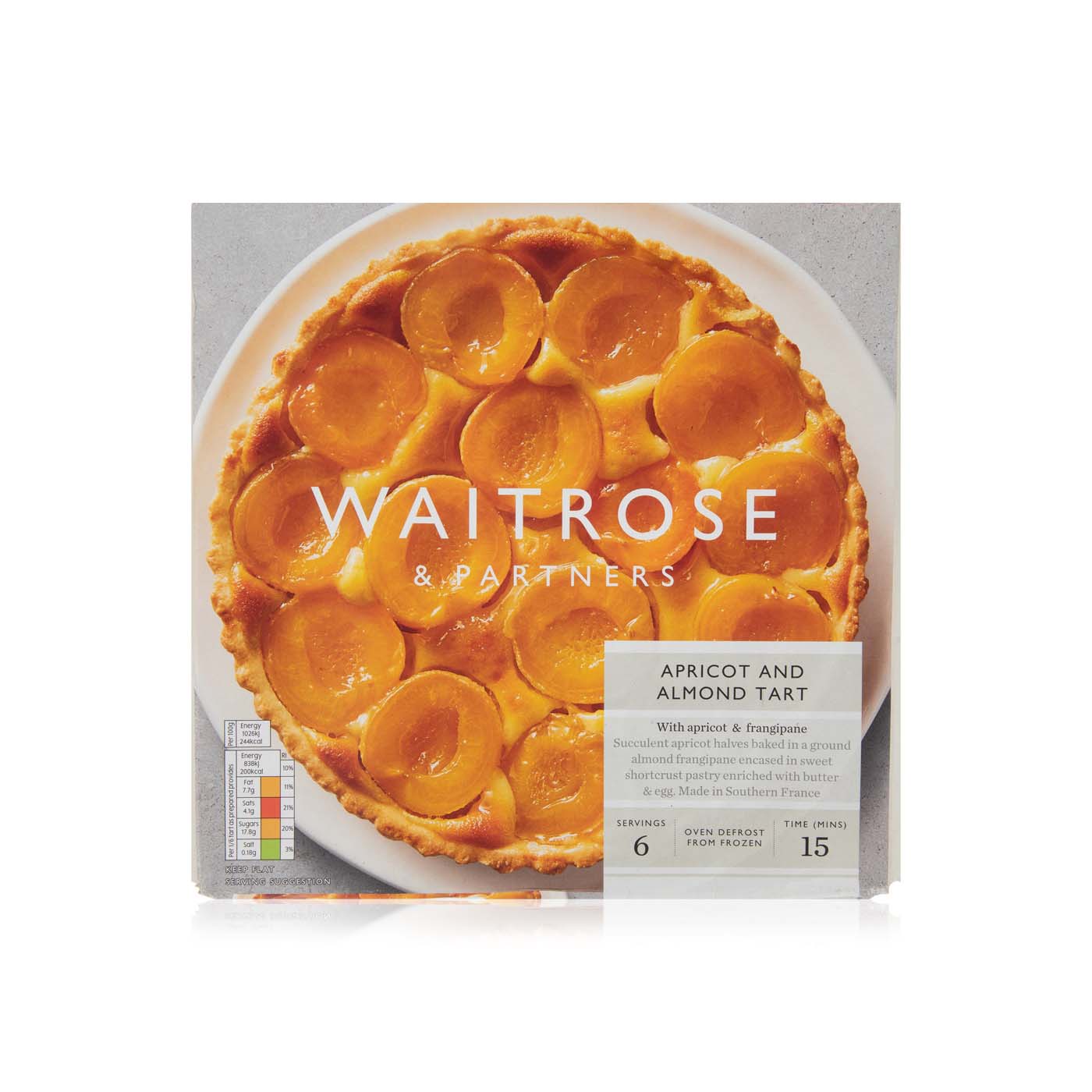 Waitrose Frozen Apricot And Almond Tart 490G