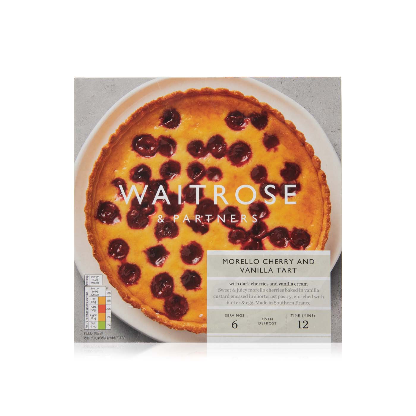 Waitrose Frozen Morello Cherry Vanilla Tart 450G