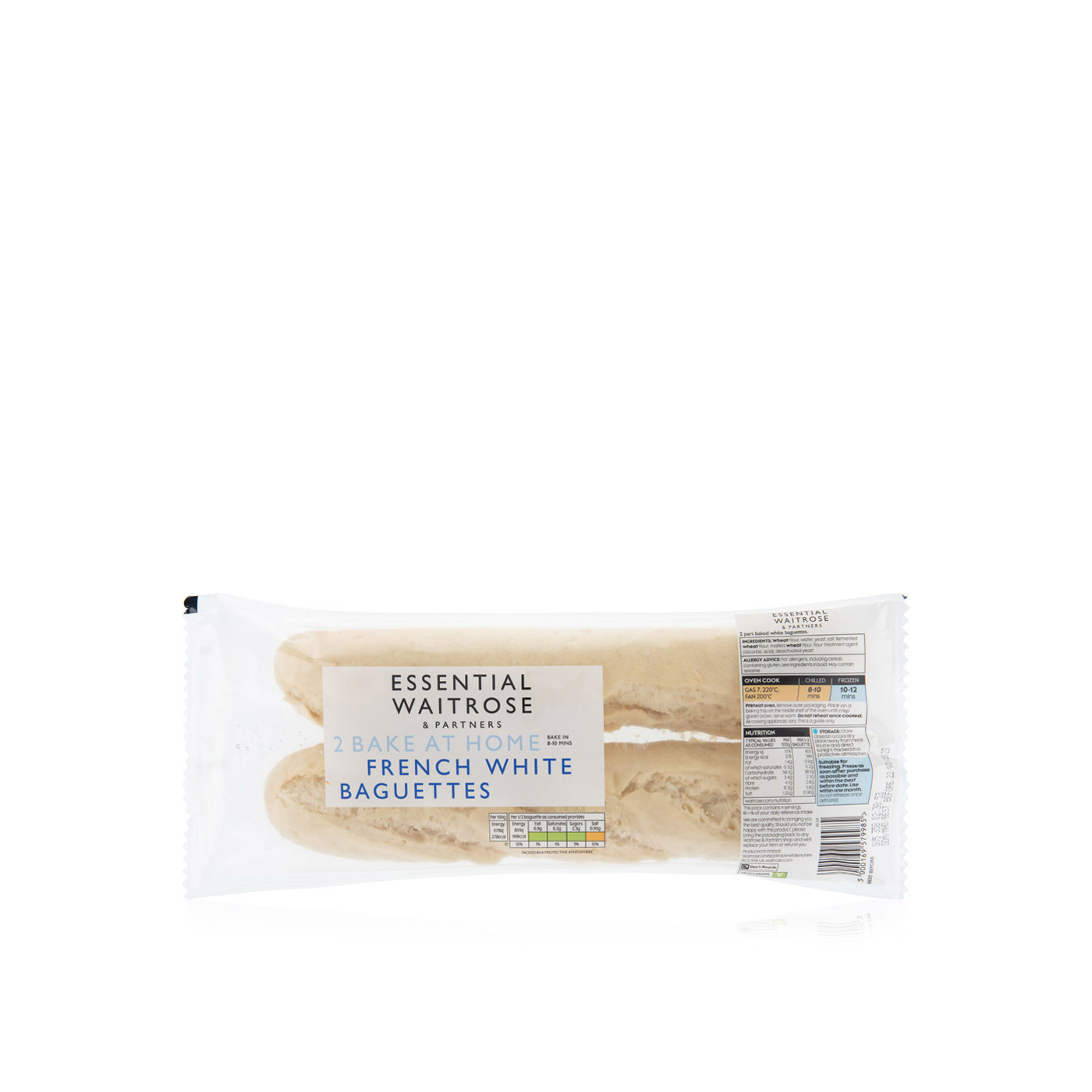 Waitrose Essential Bake at Home White Baguettes x 2