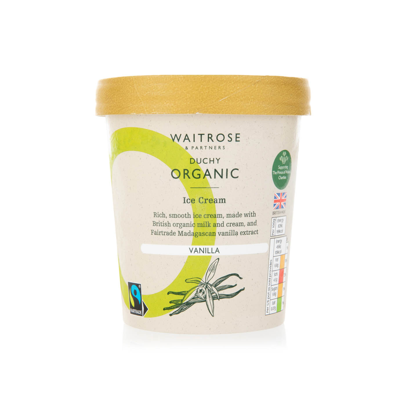 Waitrose Duchy Organic vanilla ice cream 480ml Spinneys UAE