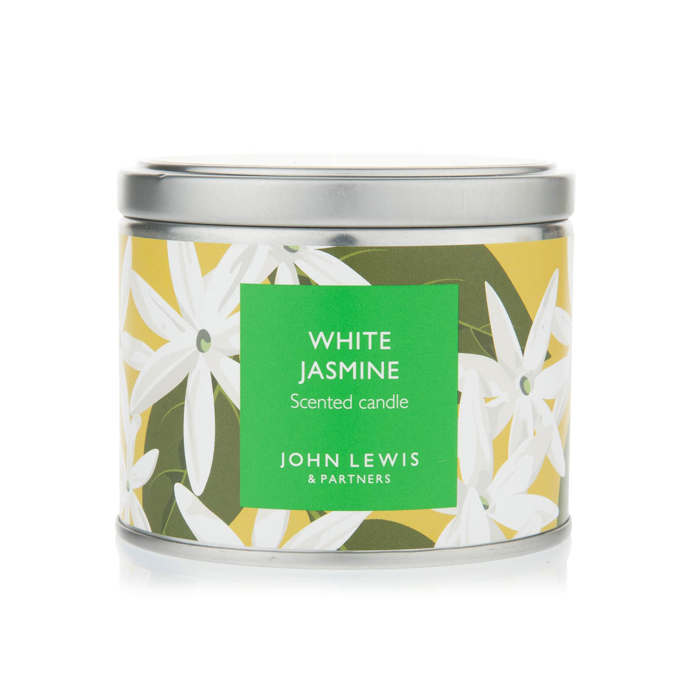 John Lewis White Jasmine Candle Tin