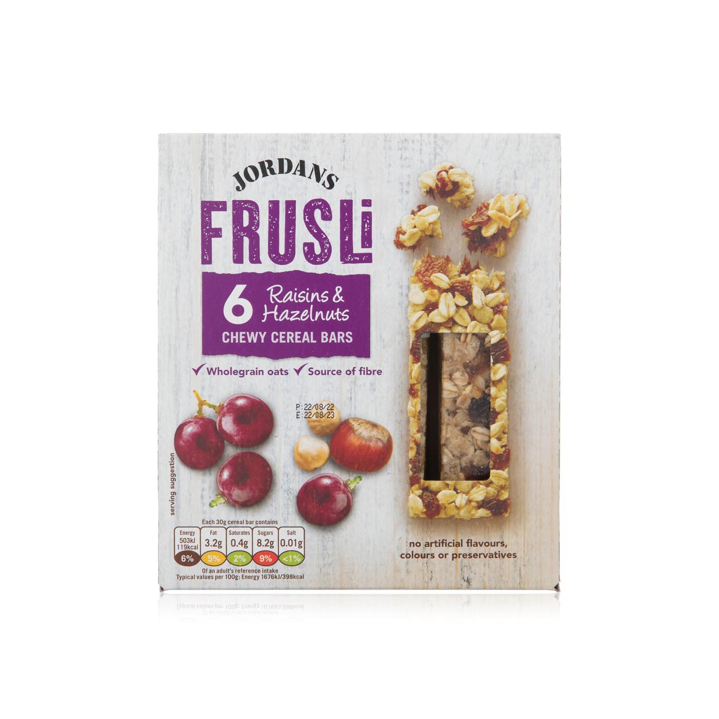 Jordans Frusli Raisins and Hazelnuts Cereal Bars 30gx 6