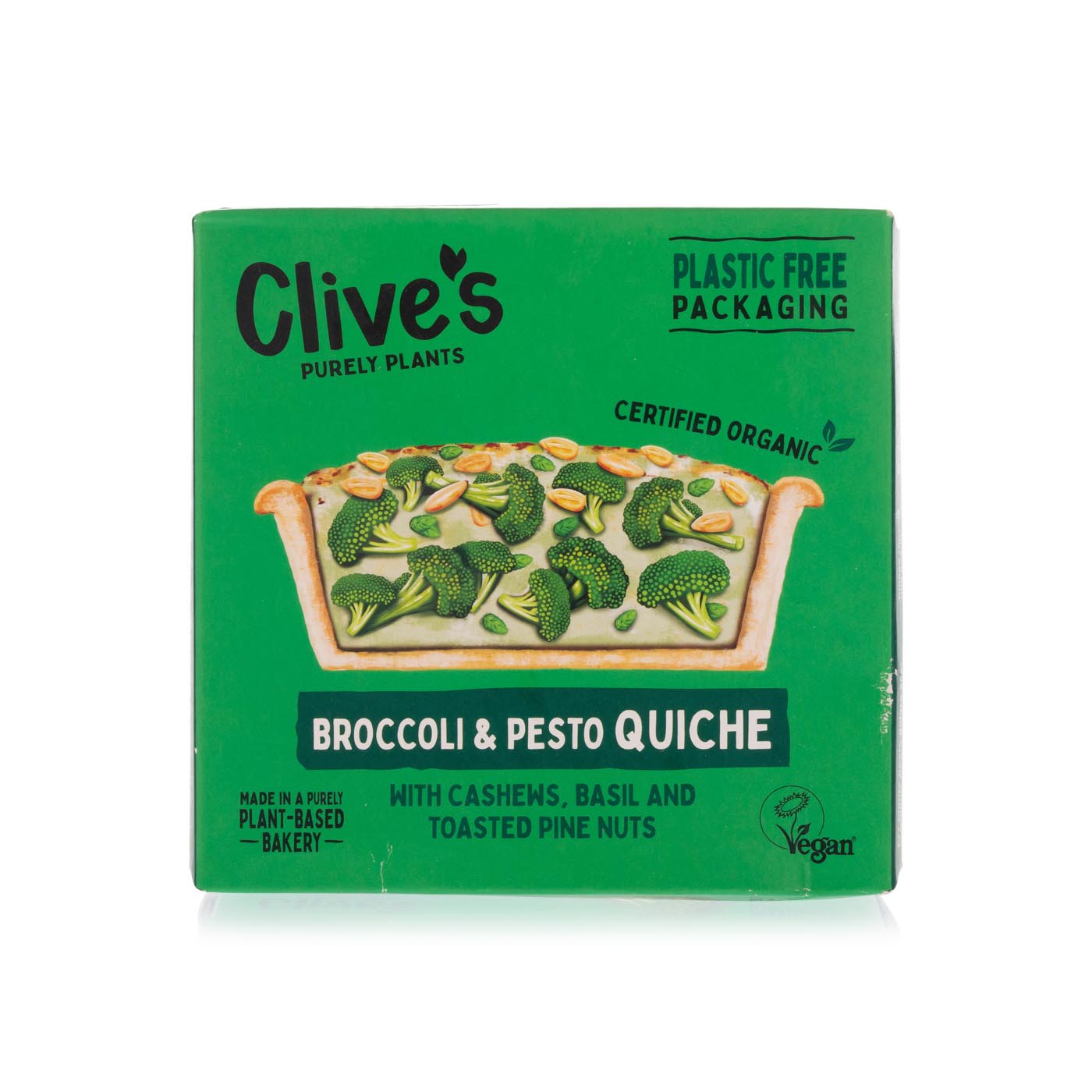 Clive's Frozen Organic Broccoli & Pesto Quiche 165G