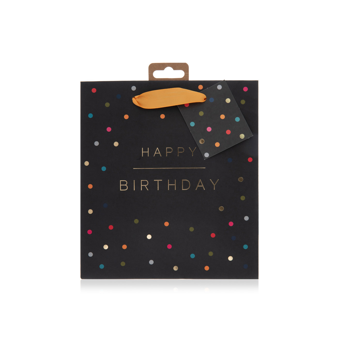 Glick Happy Birthday Spots Black Medium Gift Bag