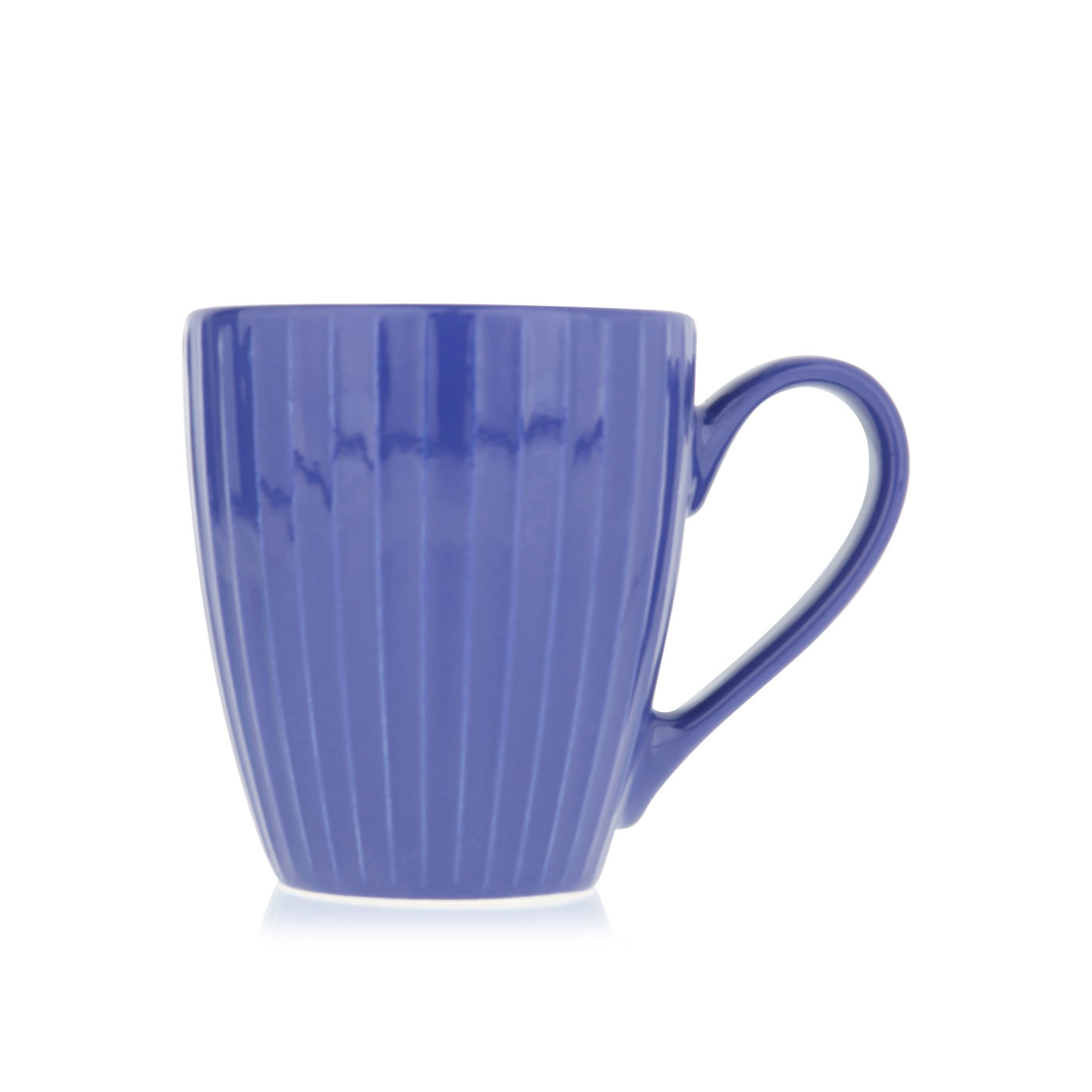 John Lewis House Lapis Blue Ribbed Mug