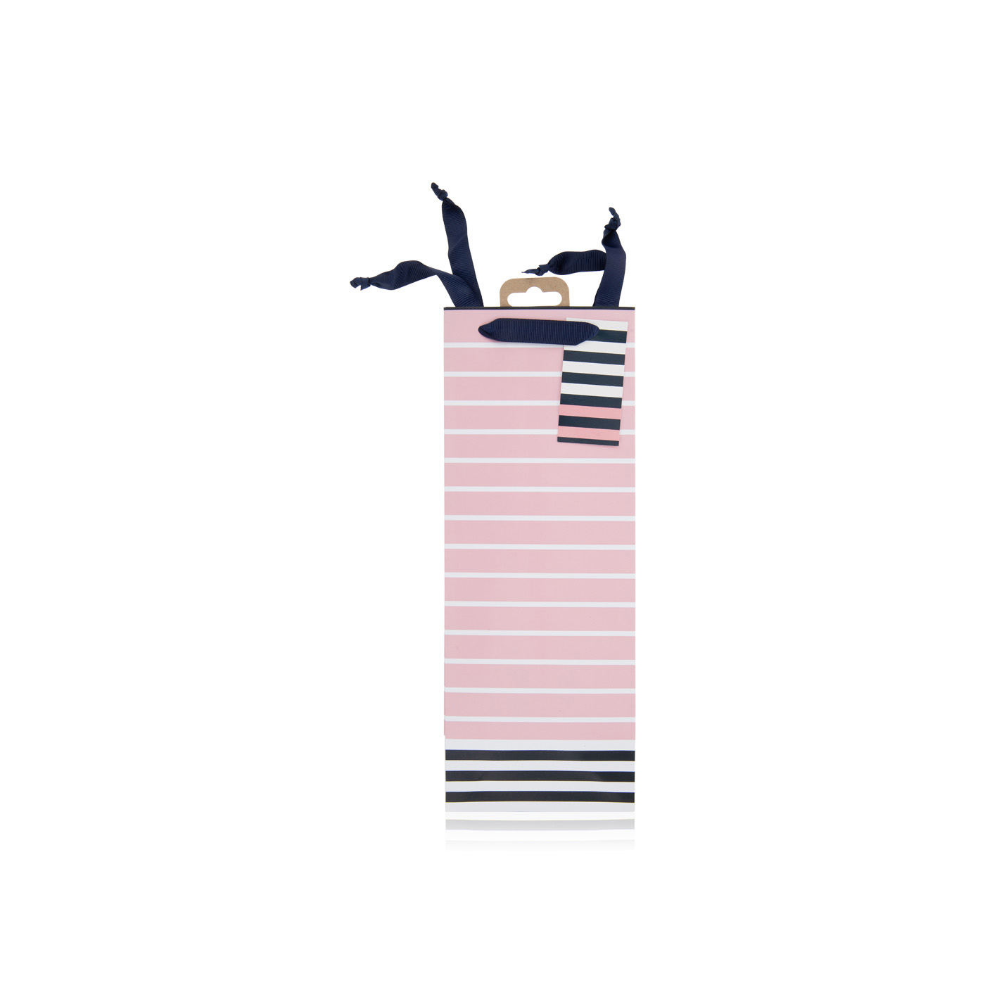 John Lewis pink navy stripe bottle gift bag Spinneys UAE