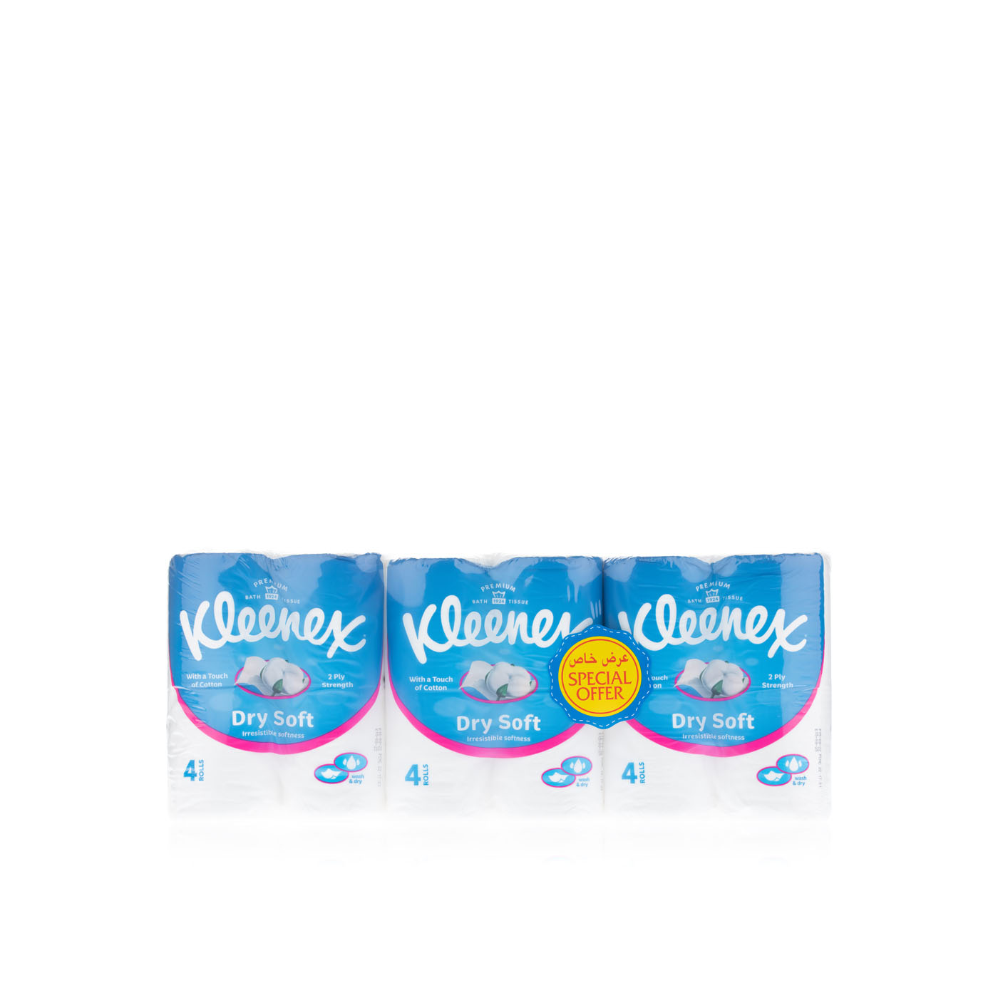 Kleenex Toilet Tissue Dry Soft 4 Rolls x 3 @sp