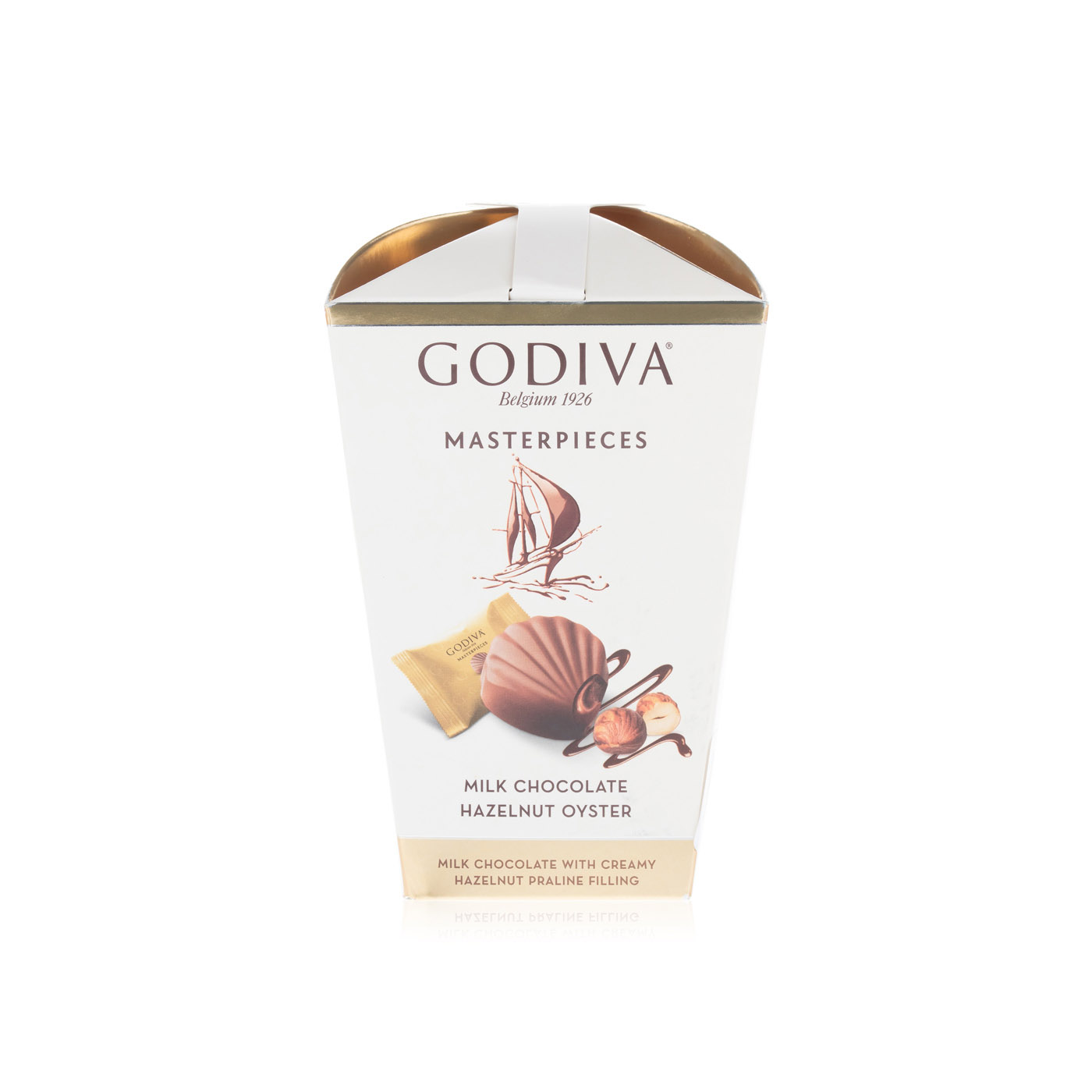 Godiva Masterpieces Milk Chocolate Hazelnut Oyster Chocolate Box 117g