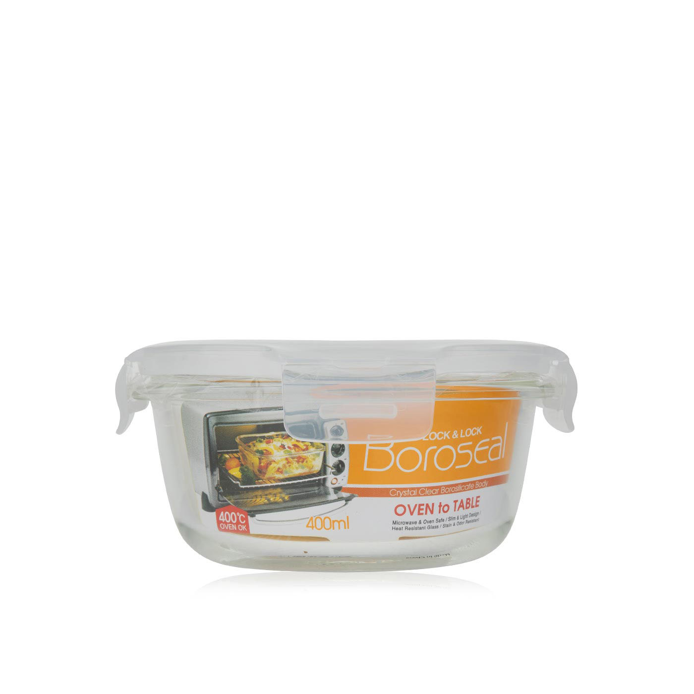 Lock & Lock Glass Container Round with Lid Llg822 400ml