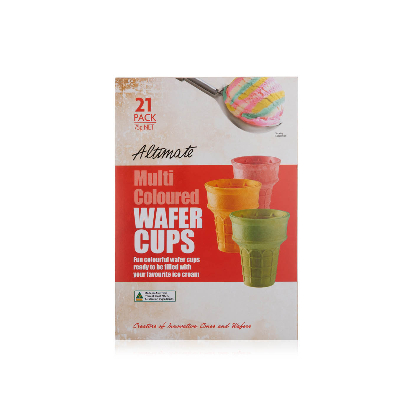 Altimate Foods Multi-Coloured Wafer Cups 75g x 21