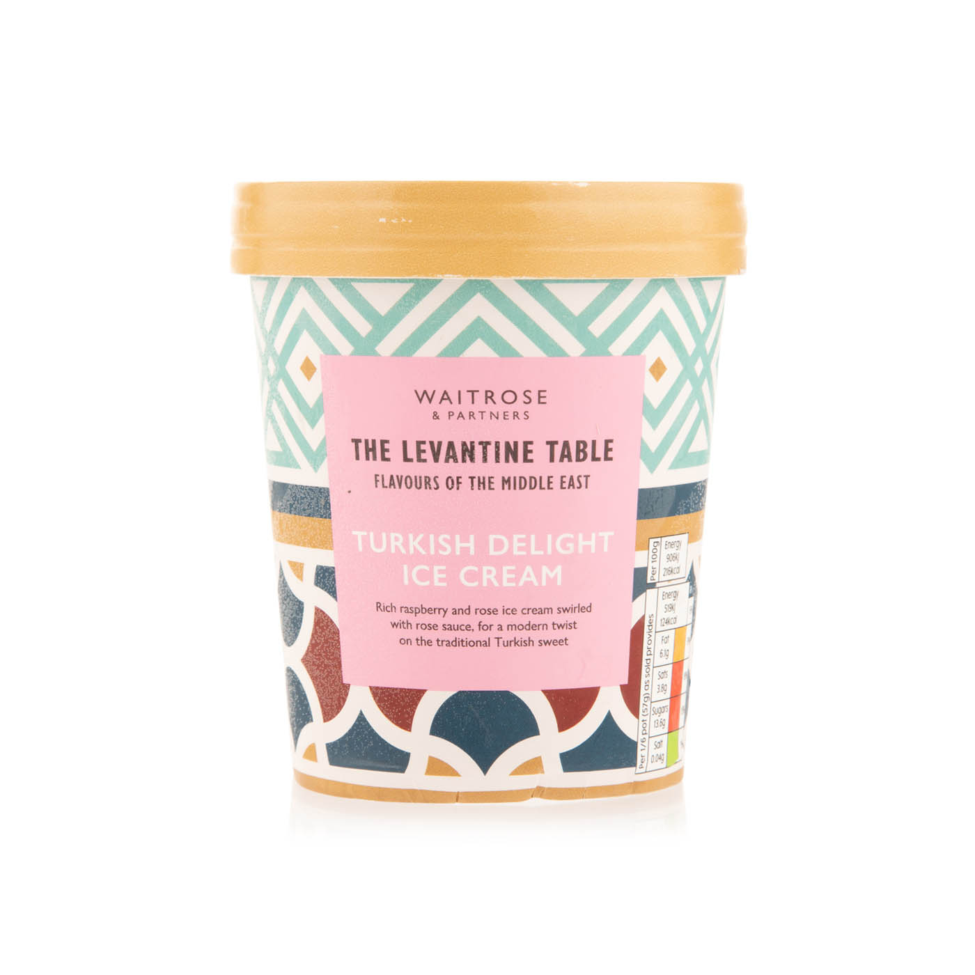 Waitrose Frozen Levantine Table Turkish Delight Ice Cream 500Ml