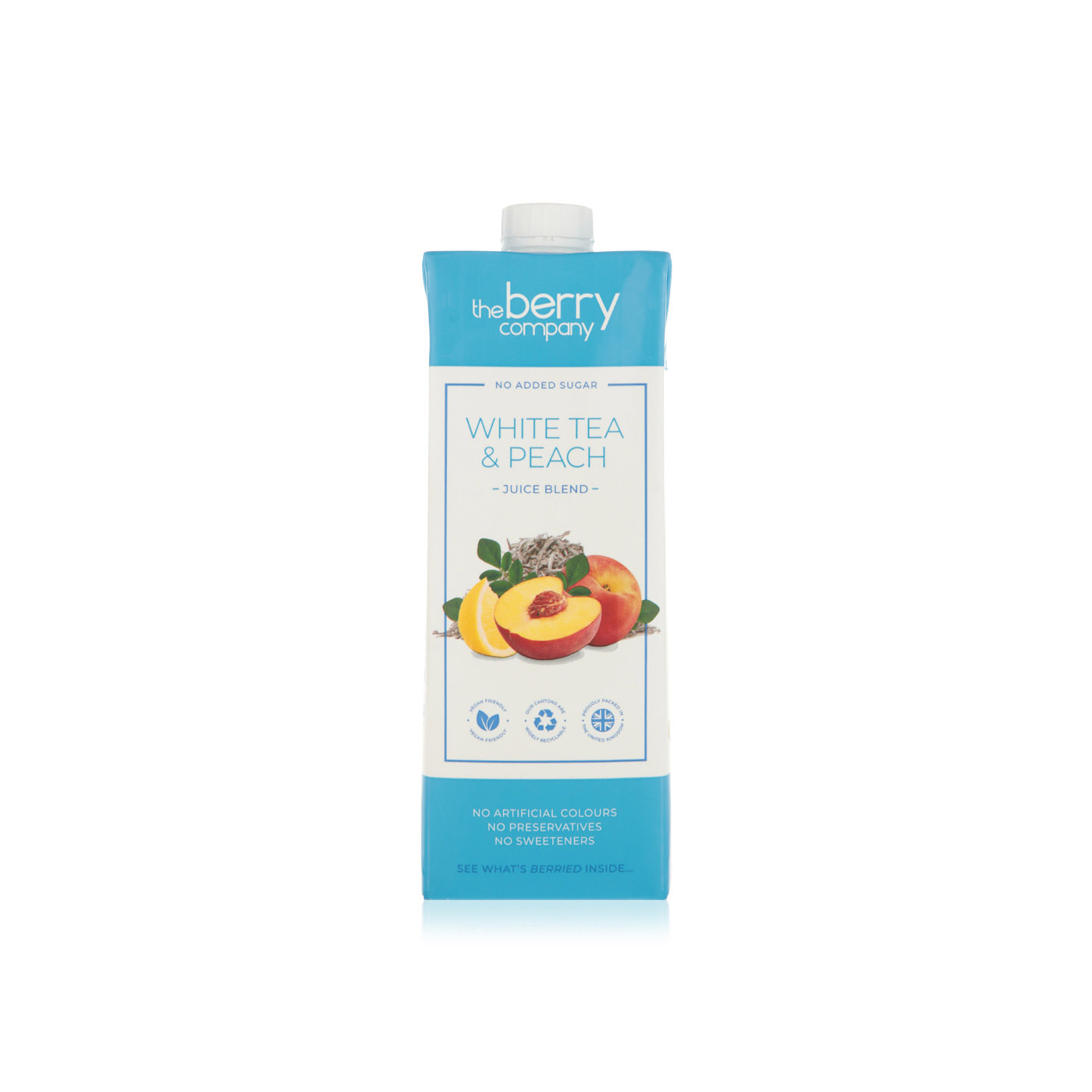 The Berry Company White Tea and Peach Juice Drink No Added Sugar 1 litre