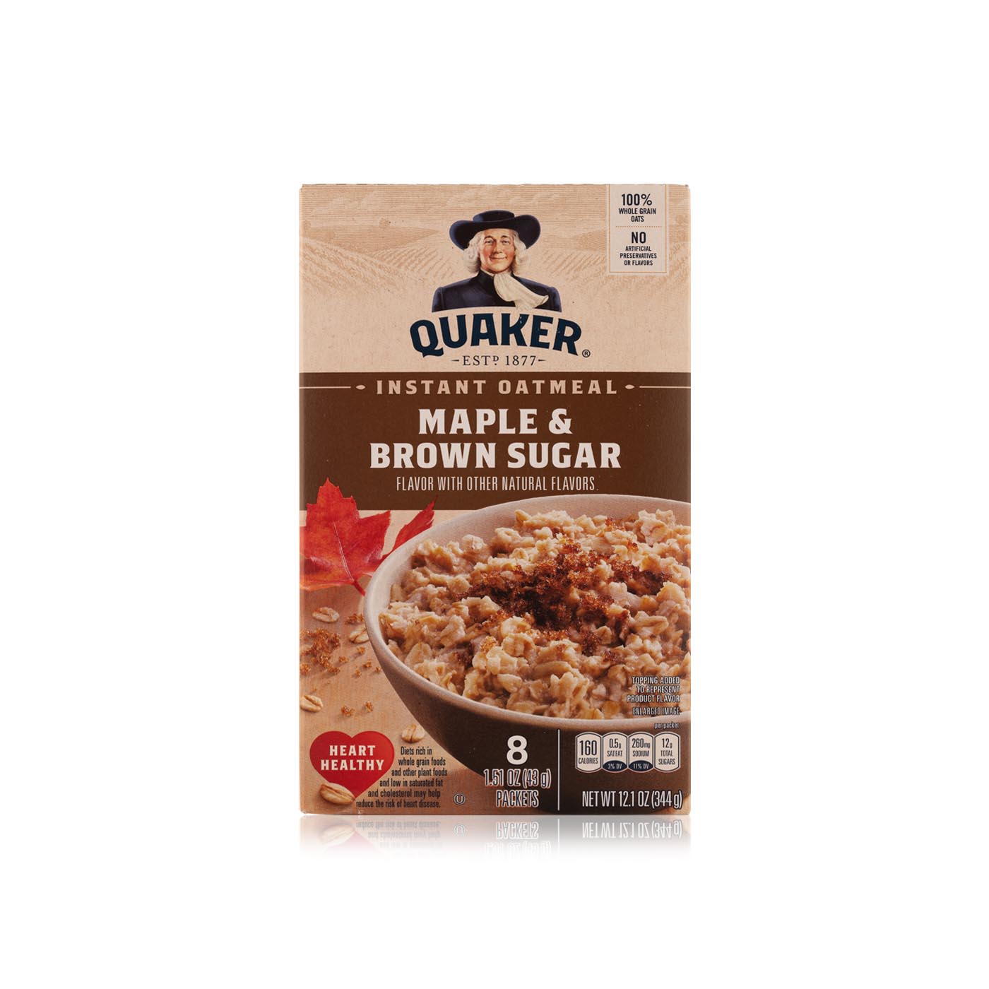 Quaker Maple and Brown Sugar Oatmeal 8 Sachets 344g