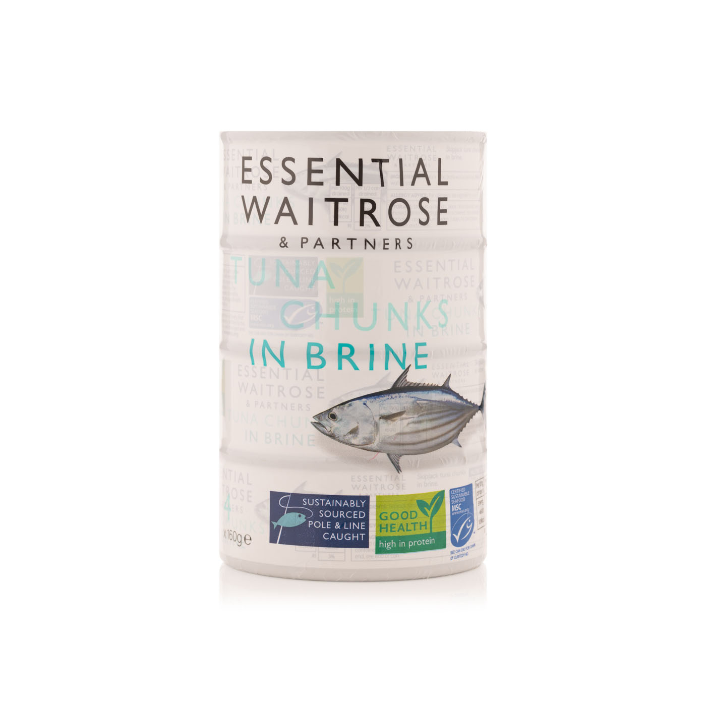 Waitrose Essential Tuna Chunks in Brine 4 x 160g