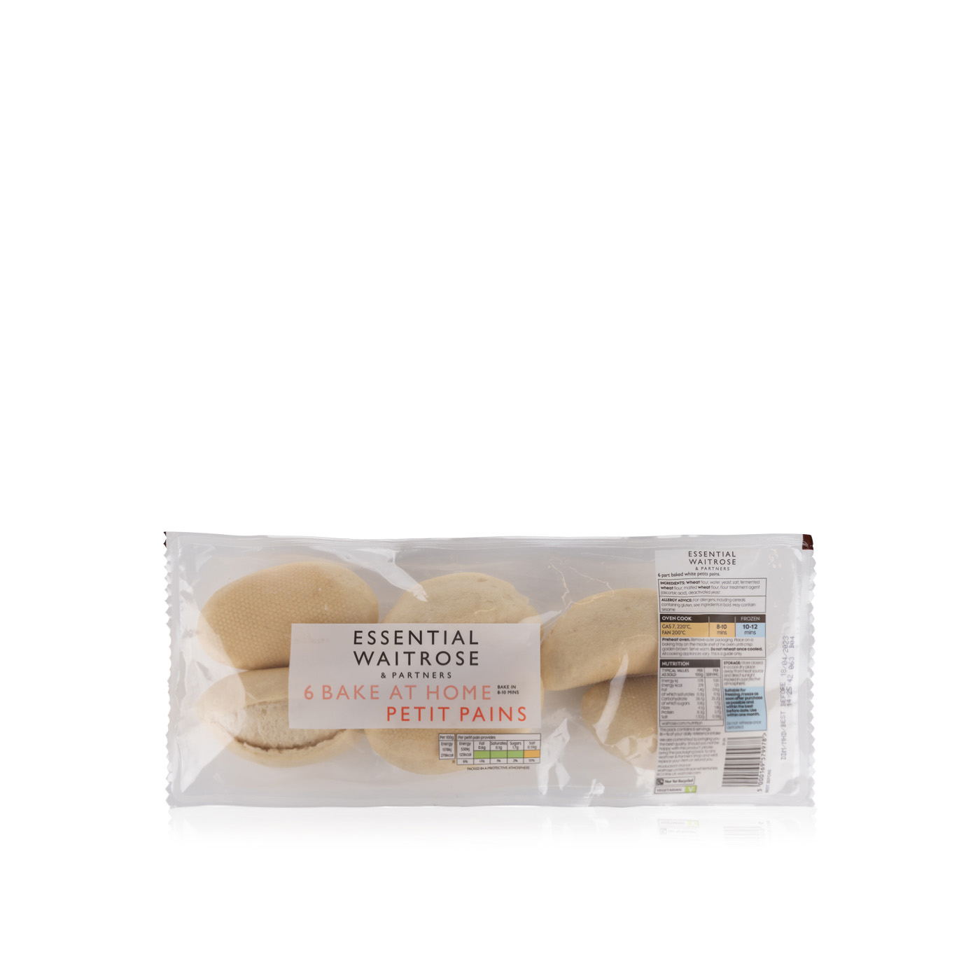 Waitrose Essential Waitrose 6 Bake at Home Petit Pains