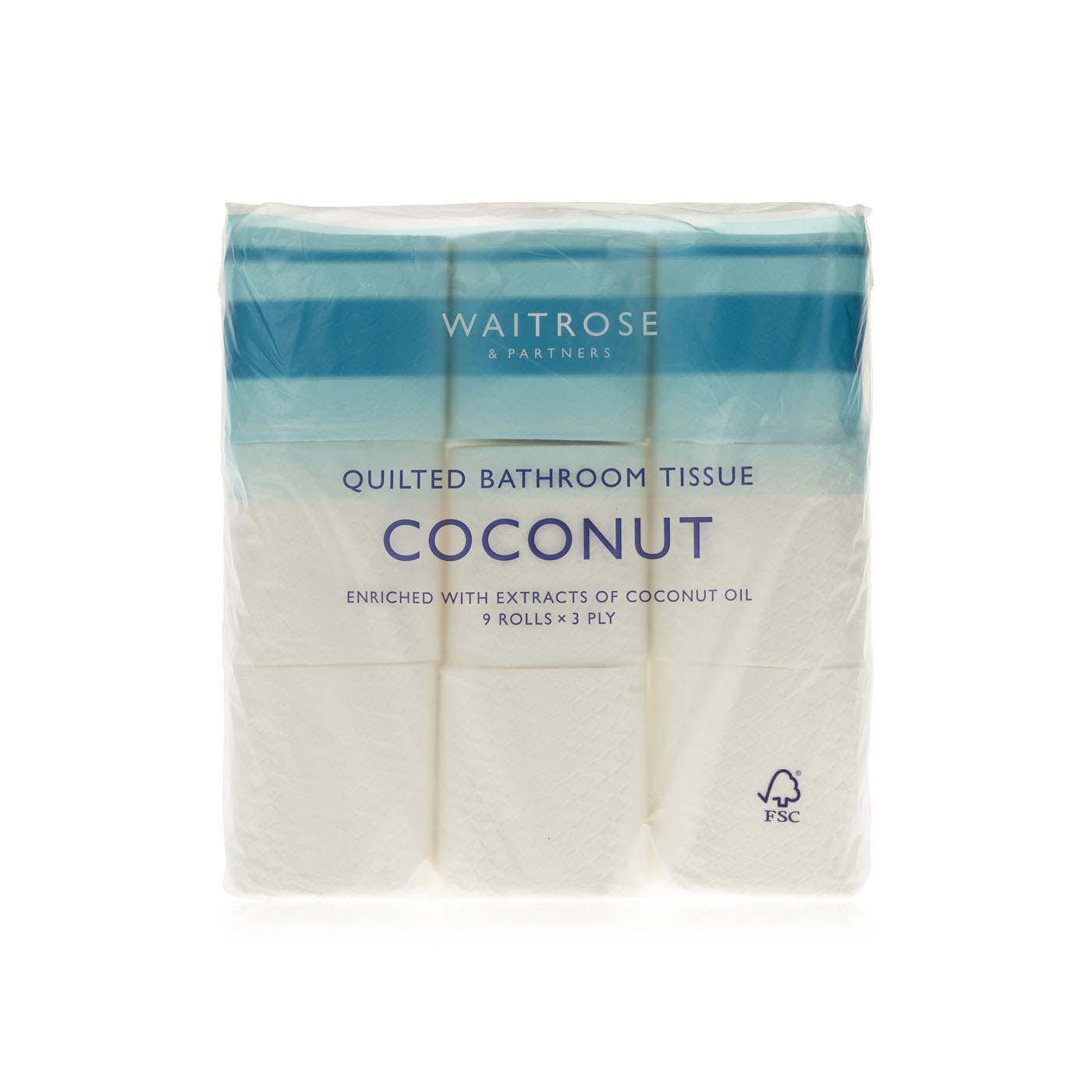 Waitrose Quilted Toilet Tissue Coconut 9 Rolls Spinneys UAE