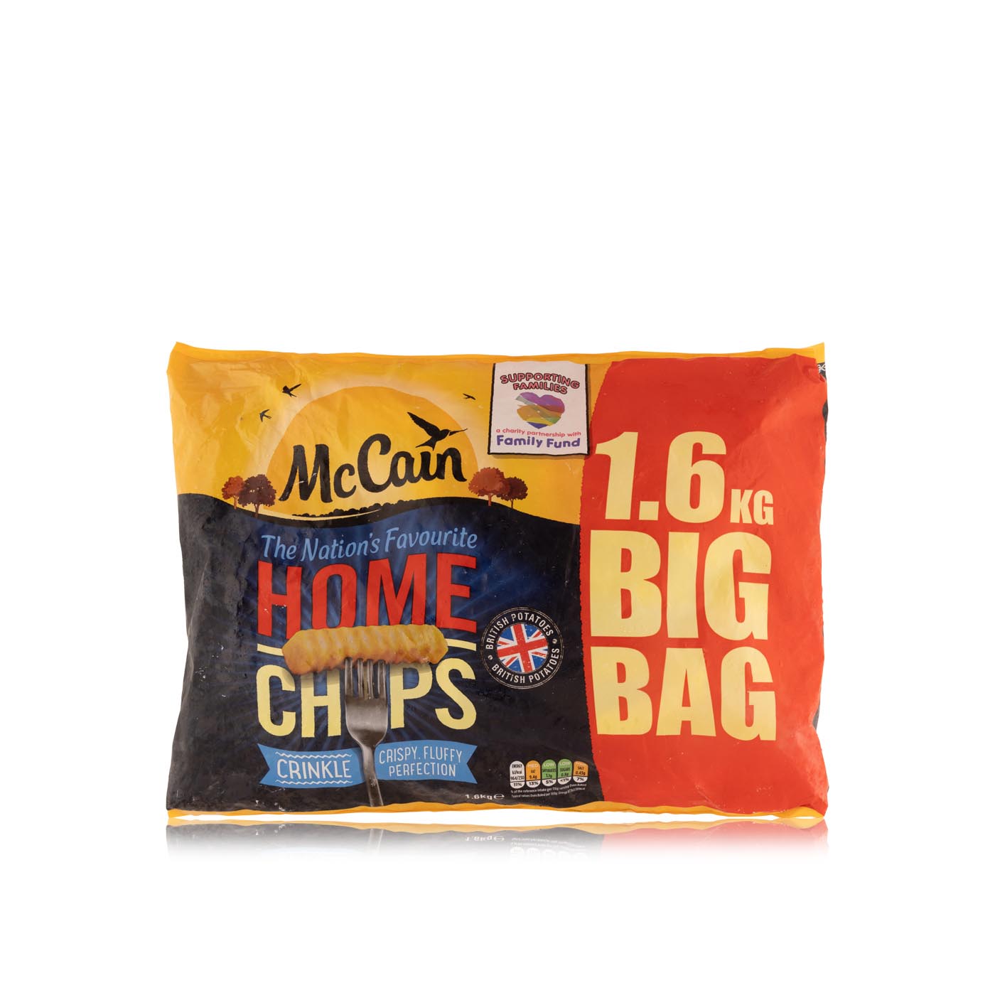 McCain Frozen Crinckle Cut Home Chips 1.6Kg