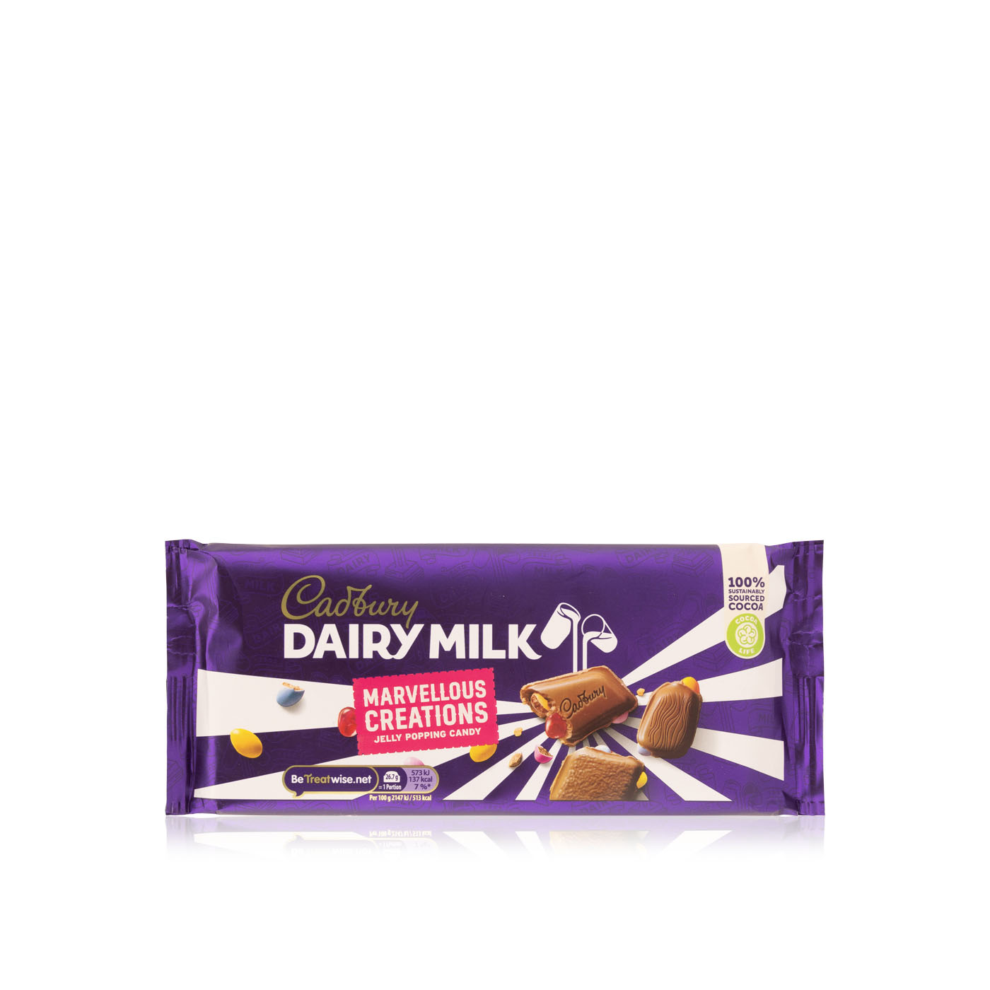 Cadburydairy milk marvellous creations jelly popping candy chocolate bar 160g Spinneys UAE