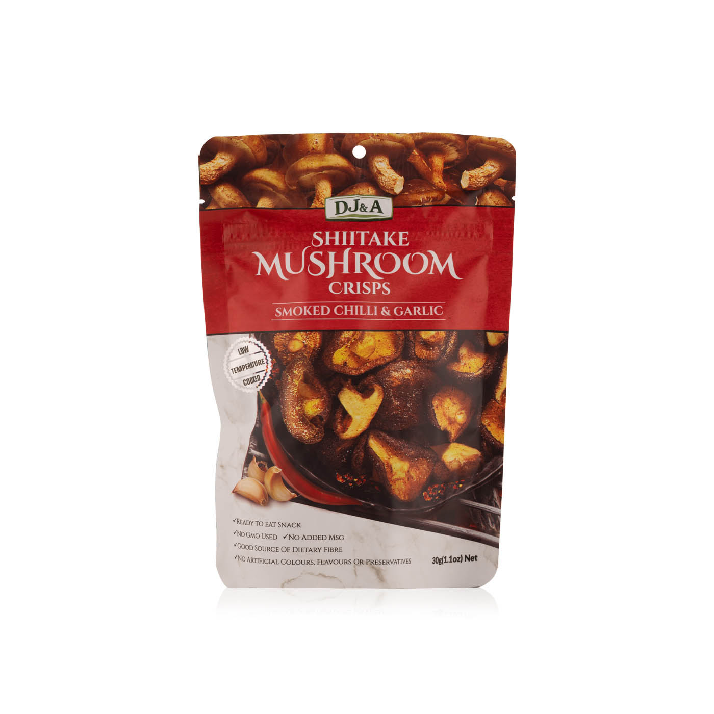 Dj & a Shiitake Mushroom Crisps Smoked Chilli and Garlic 30g