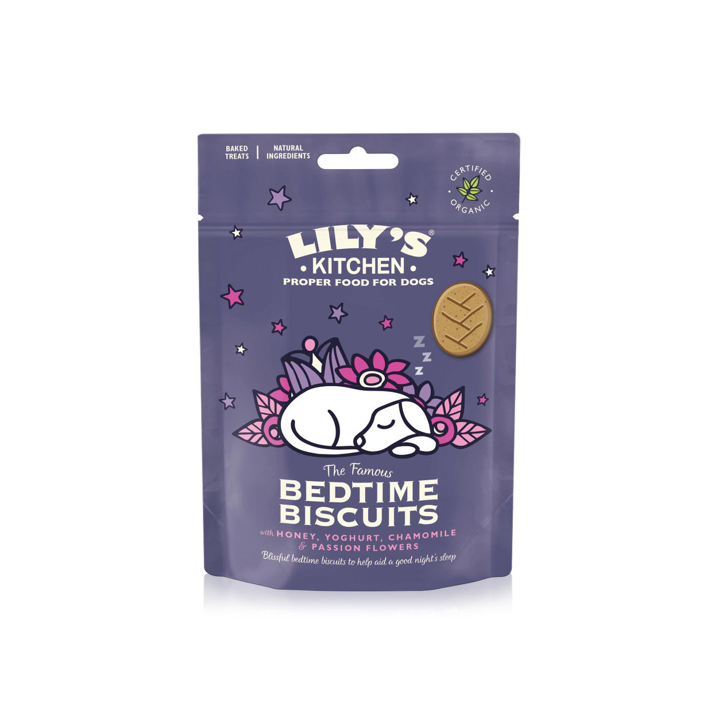 Lily's Kitchen organic bedtime biscuit treats for adult dogs 80g