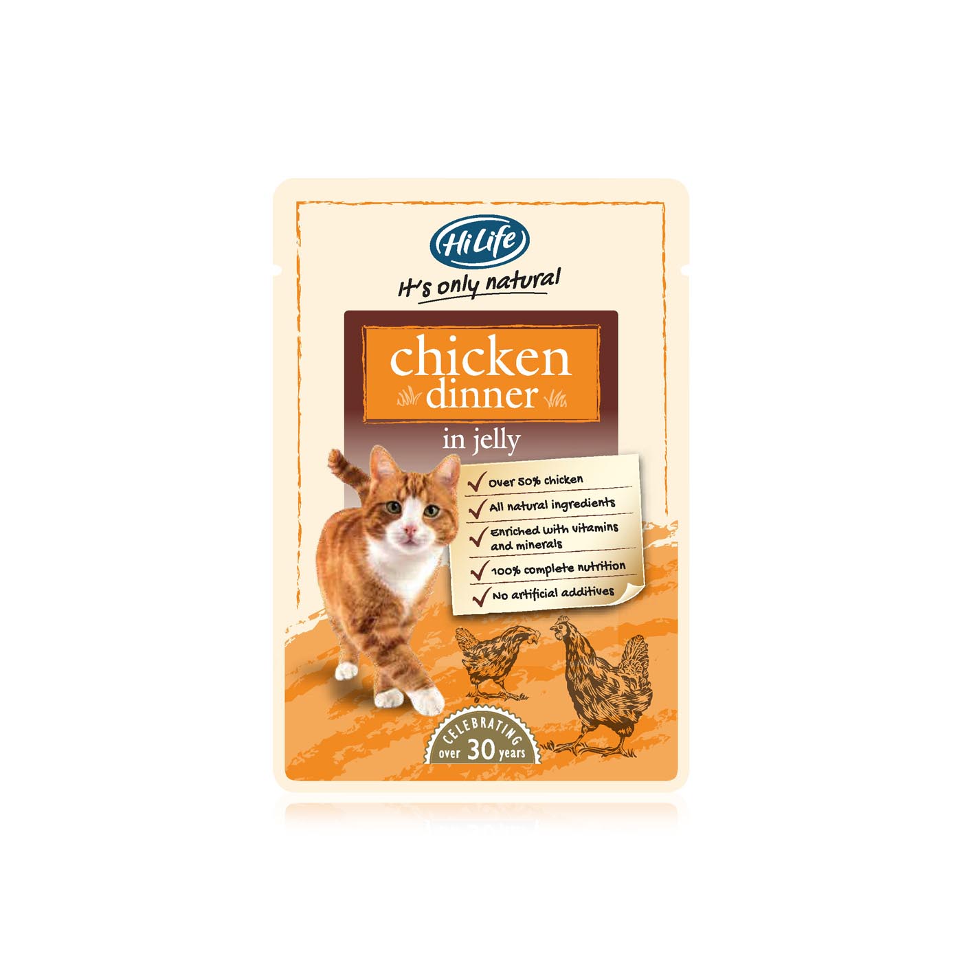 Hilife It's Only Natural Cat Pouch Chicken Dinner in Jelly 70g