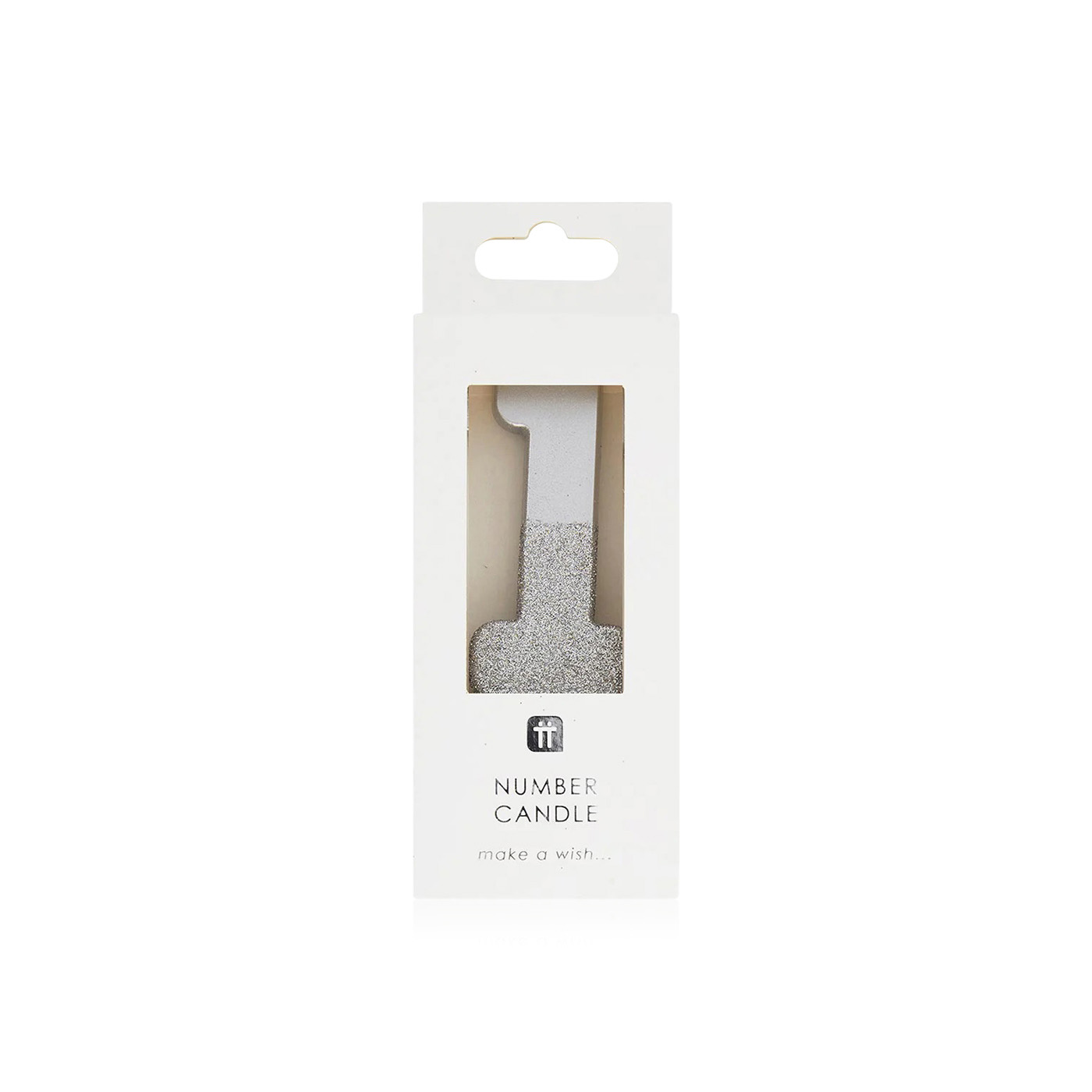 Talking Tables Silver Glitter Candle - 1