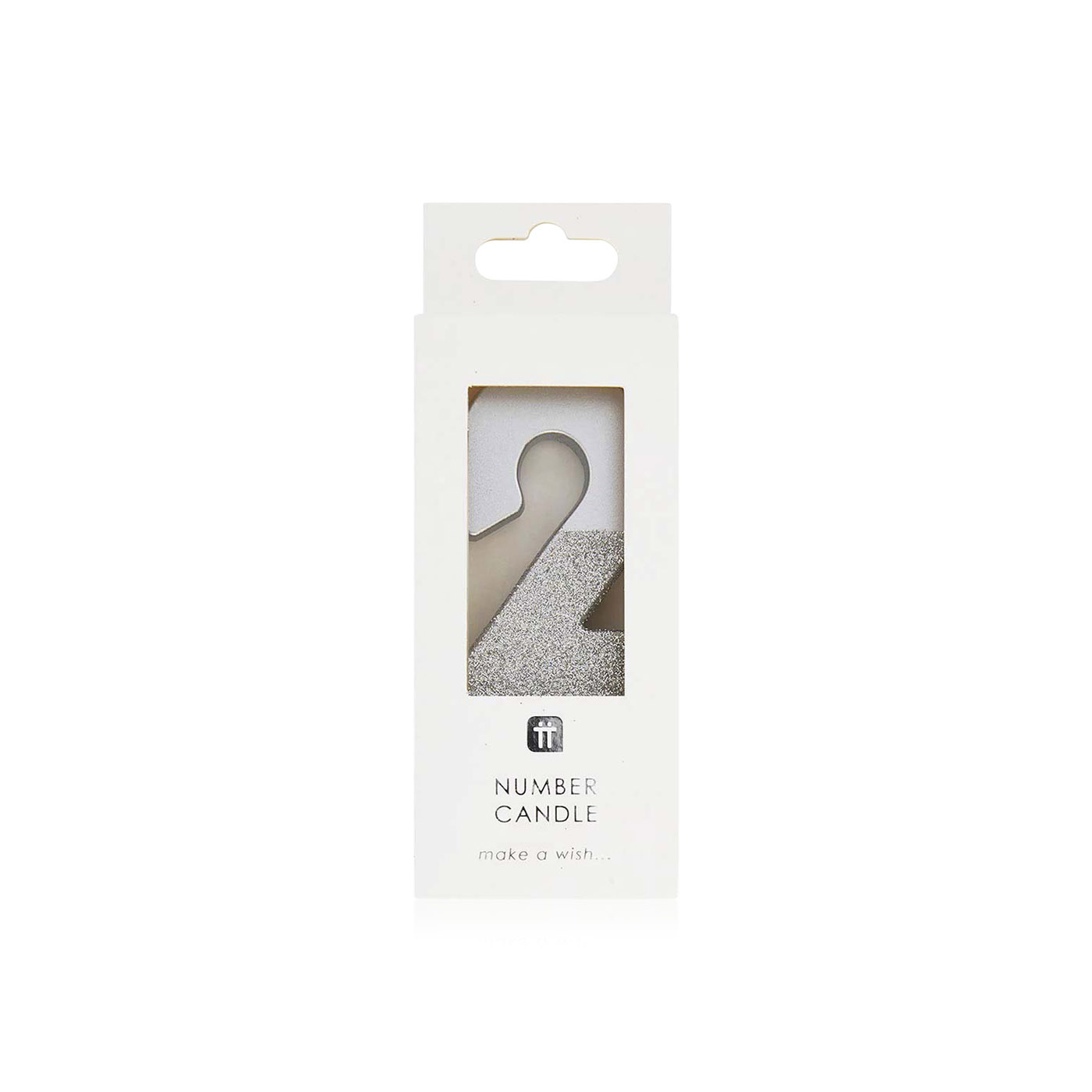 Talking Tables Silver Glitter Candle - 2