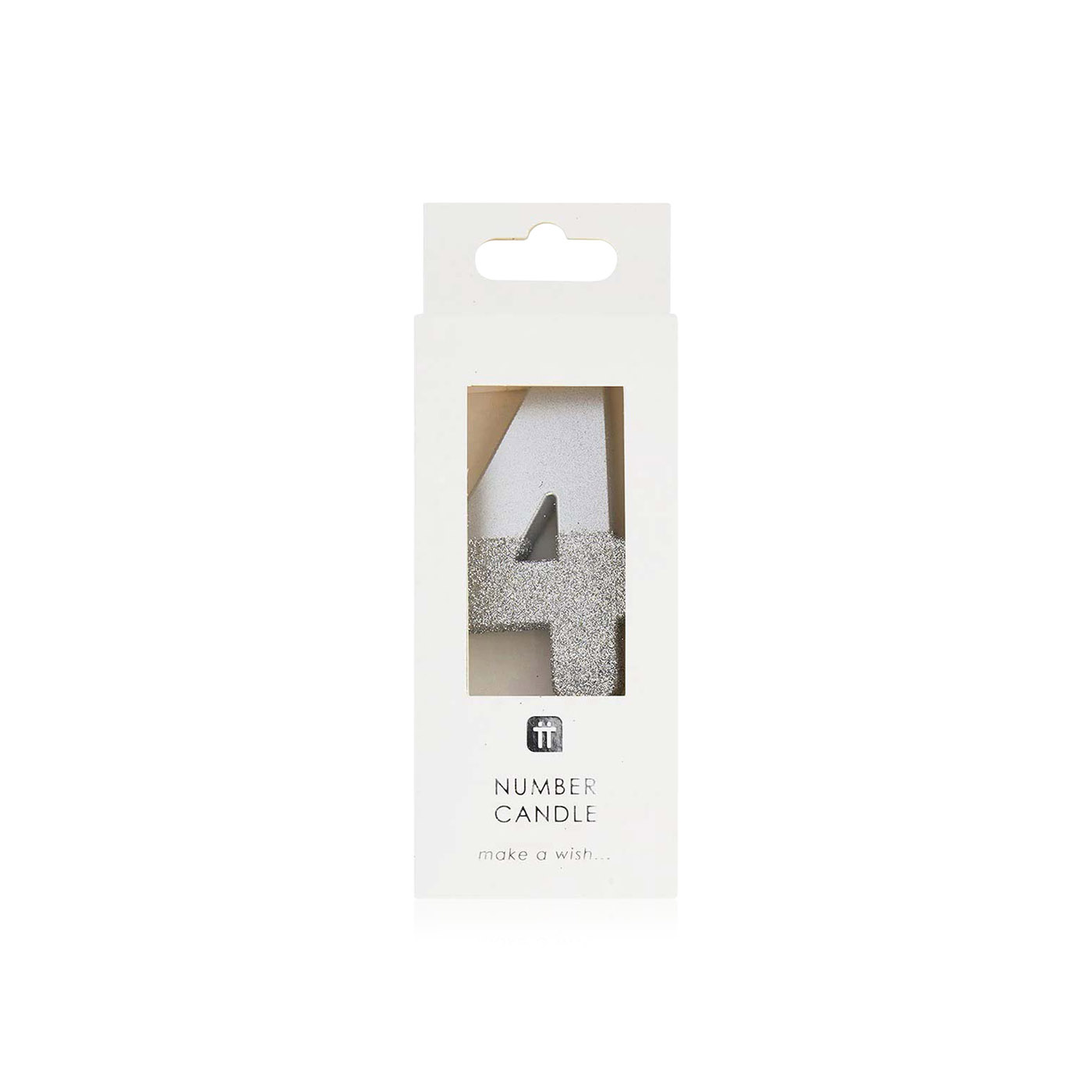 Talking Tables Silver Glitter Candle - 4